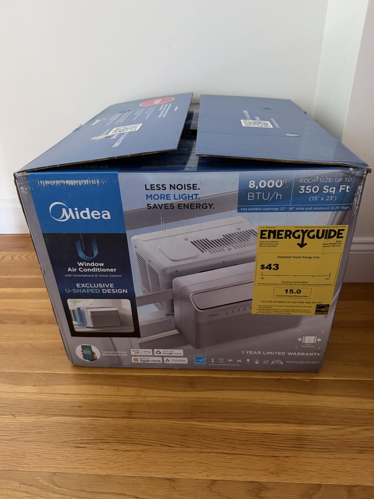 Midea 8,000 BTU U Shaped Smart Inverter Window Air Conditioner - Cools 350 Sq Ft, Ultra Quiet with Open Window Operation - Alexa/Google Assistant Compatible, 37% Energy Savings, Remote (2026 Edition) customer photo 2