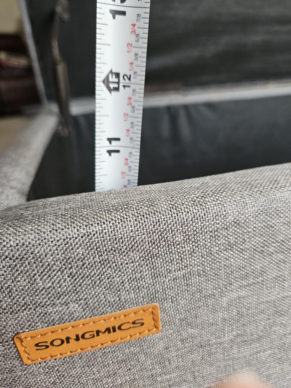 SONGMICS Storage Ottoman, 48 Inches Long Bed End Stool, Solid Wood Legs customer photo 2