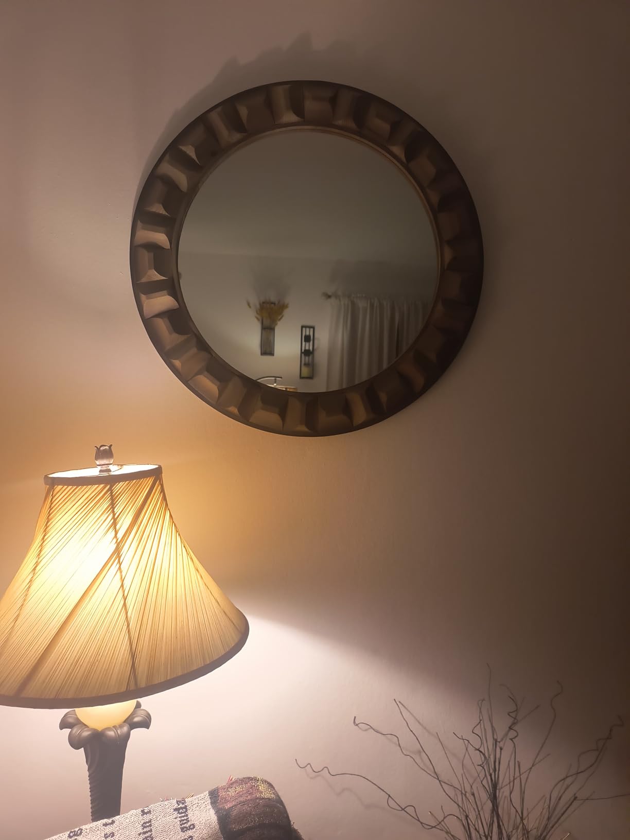 36x24 Inch Arched Window Pane Wall Mirror - Rustic Farmhouse Solid Wood Decorative Mirror for Living Room, Bedroom, Entryway & Bathroom customer photo 1