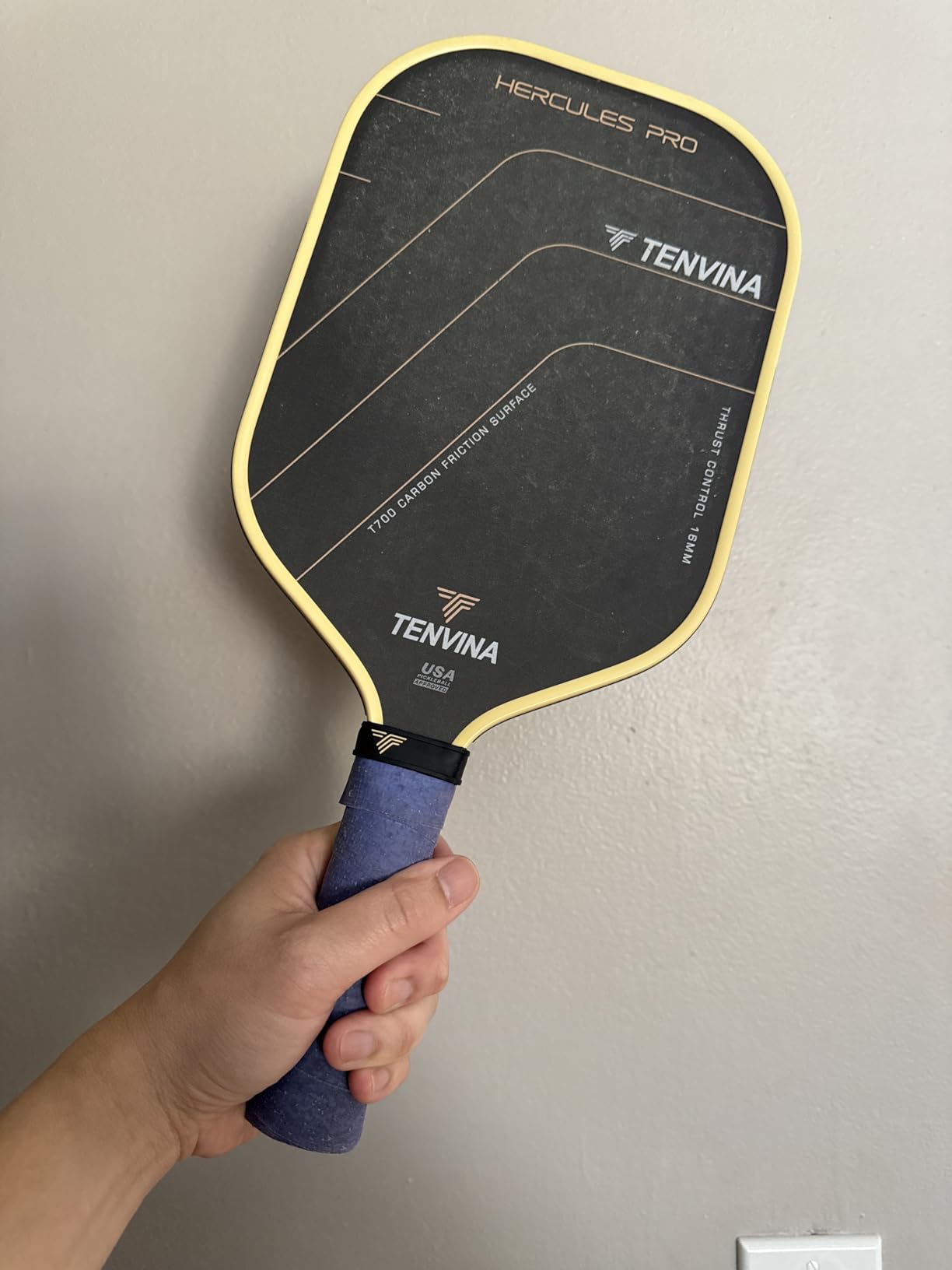 TENVINA Pickleball Paddles, Thermoformed T700SC Carbon Fiber Pickleball Paddle, Pickle Ball Paddle USAPA Approved with Dominant Power and Larger Sweet Spot customer photo 1