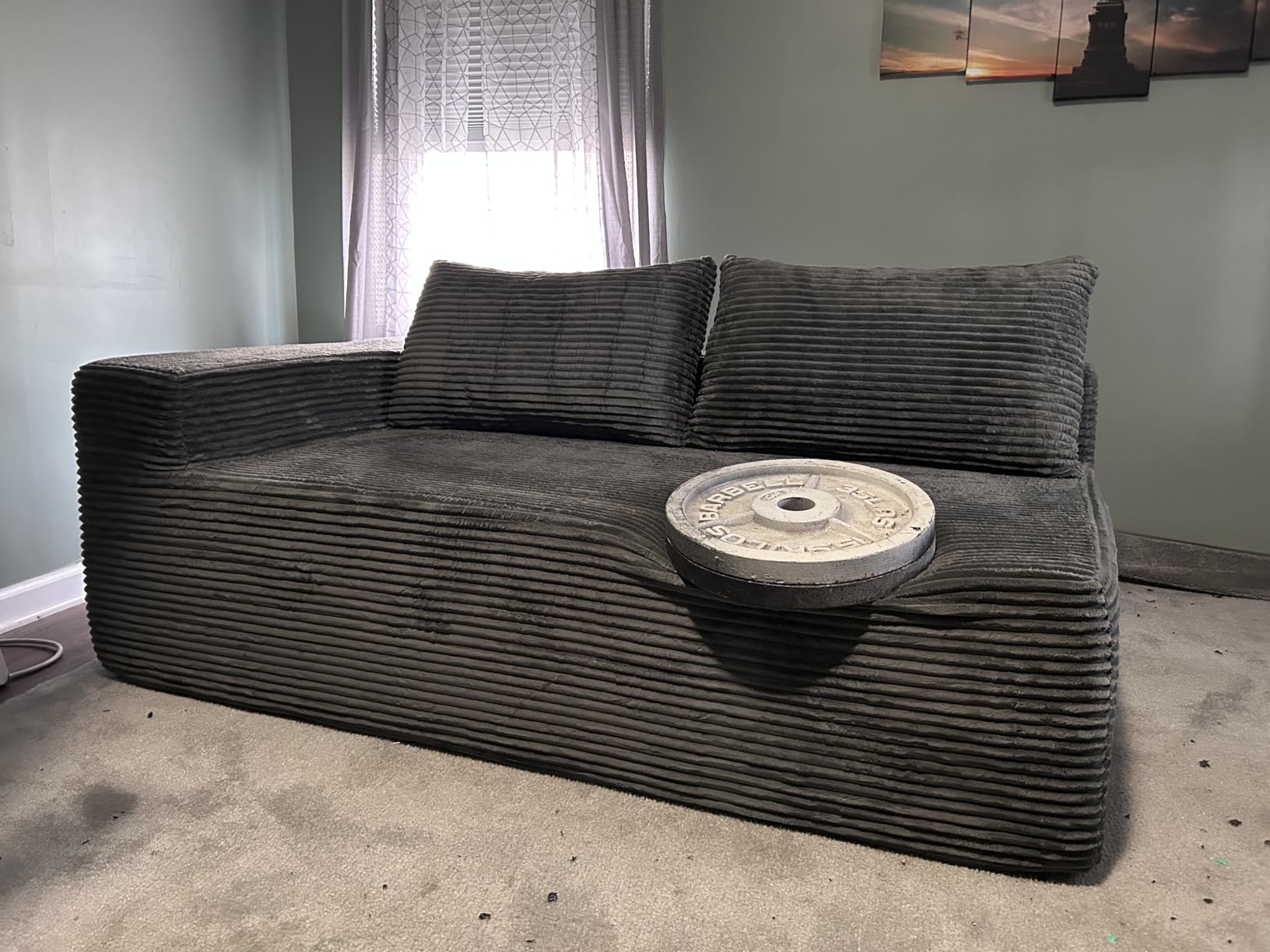 Mangodan Cloud Sectional Sofa, Boneless Couch for Living Room, Dark Grey | L Shaped Modular, Left Facing Chaise, Deep Seat & Back Support, Kid & Pet Friendly, Fits Apartment and Living Room customer photo 2