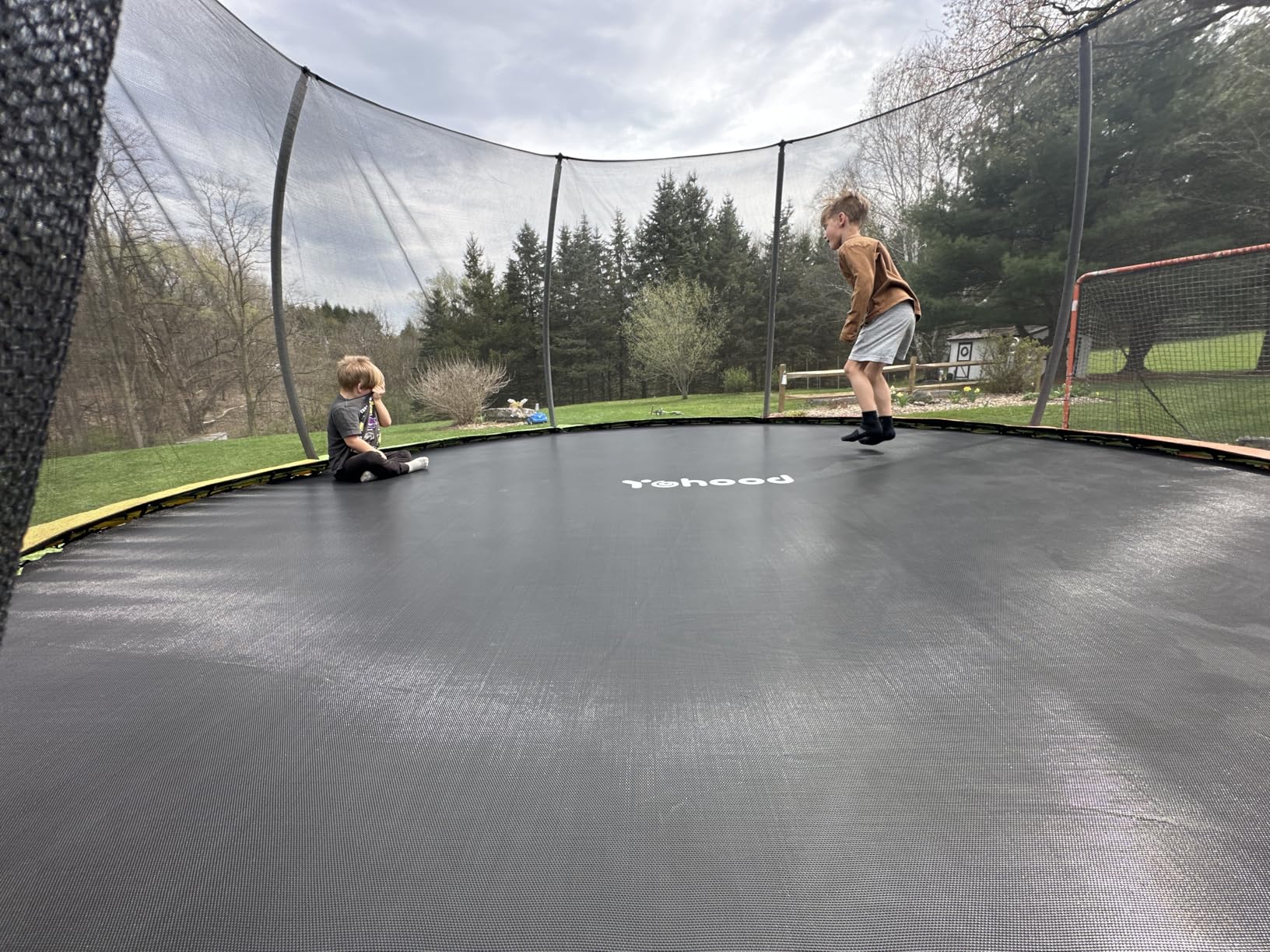 Yohood Trampoline Outdoor 12FT 14FT, Recreational Trampolines with Enclosure Net and Ladder, ASTM Approved for Kids and Adults, with Additional 8 Stabilizer Bars and Anti-Rust Coated Galvanized Frame customer photo 1