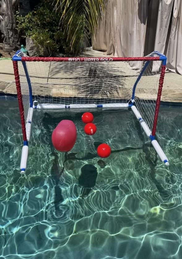 A11N Sports Floating Water Polo Goal Set - Large 4.7ft x 3.1ft Pool Net with 4 Balls - Fun Summer Backyard & Pool Game for Teens & Adults customer photo 2