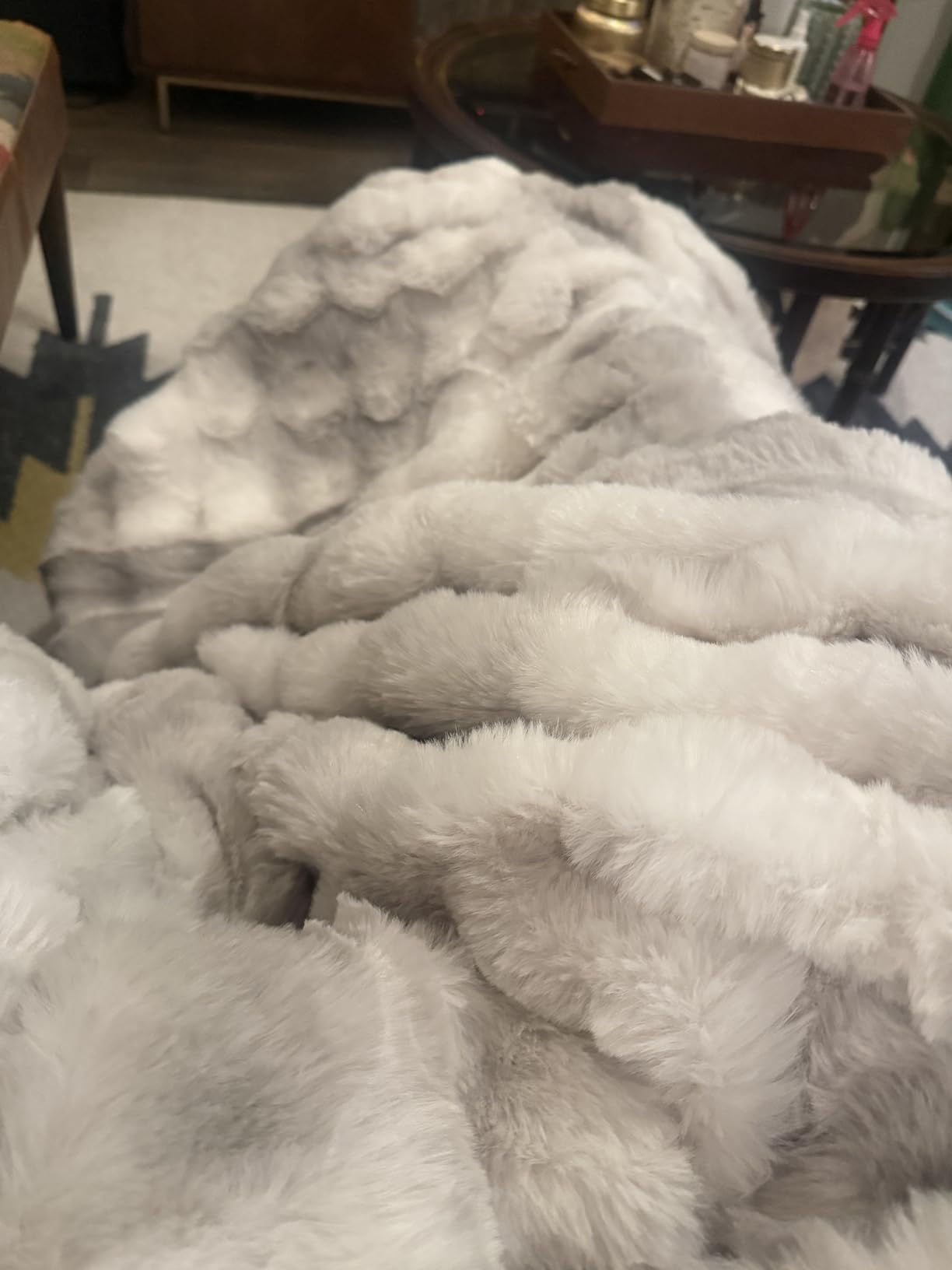 Bearhug Heated Blanket Dual Controllers, Luxurious Faux Rabbit Fur Dual-Sided Electric Blankets, King 100