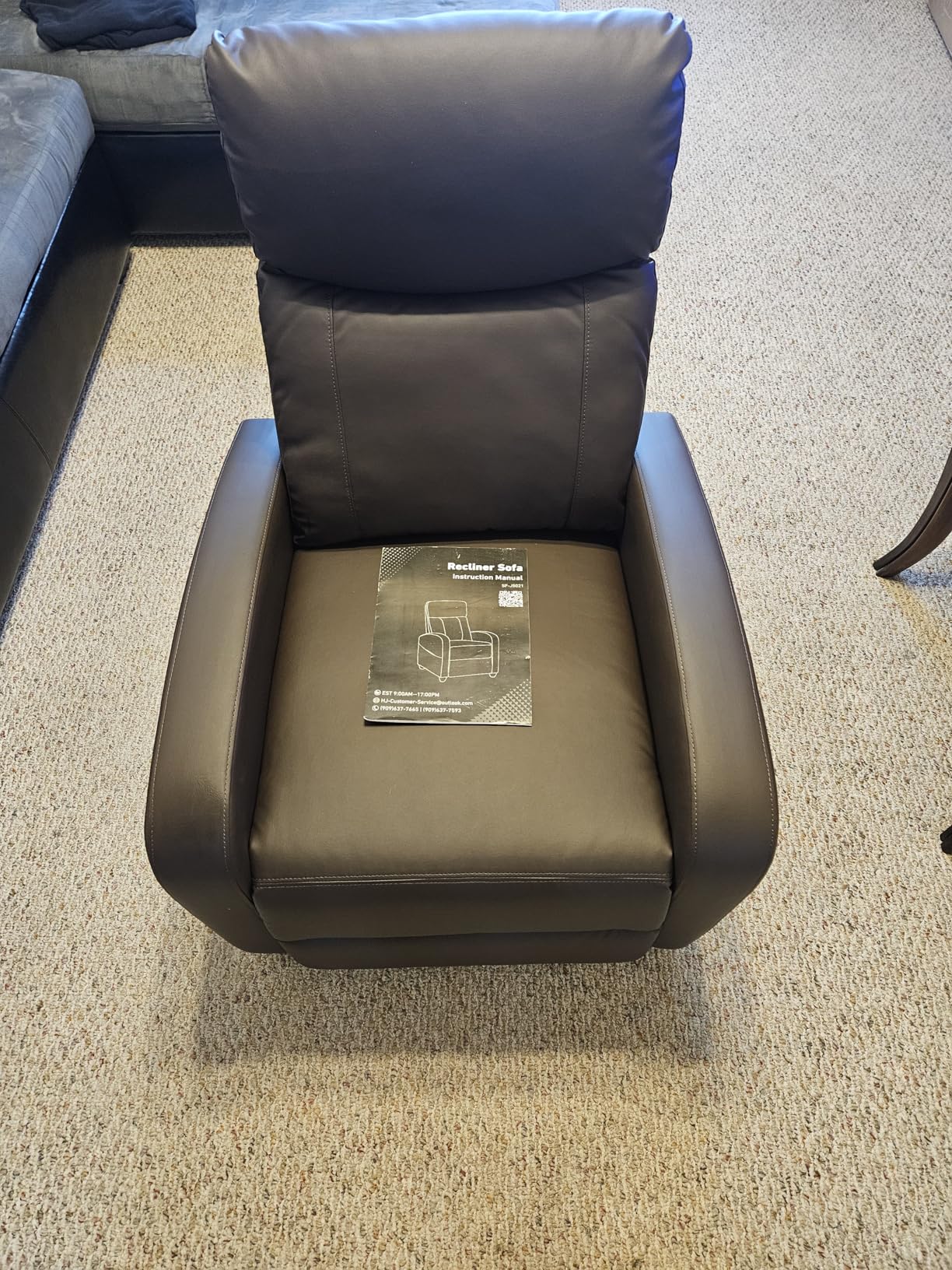Sweetcrispy Massage Recliner Chair for Adults, Adjustable Home Theater Seating with Lumbar Support for Living Room, Modern Fabric Reclining for Small Space, Grey customer photo 2