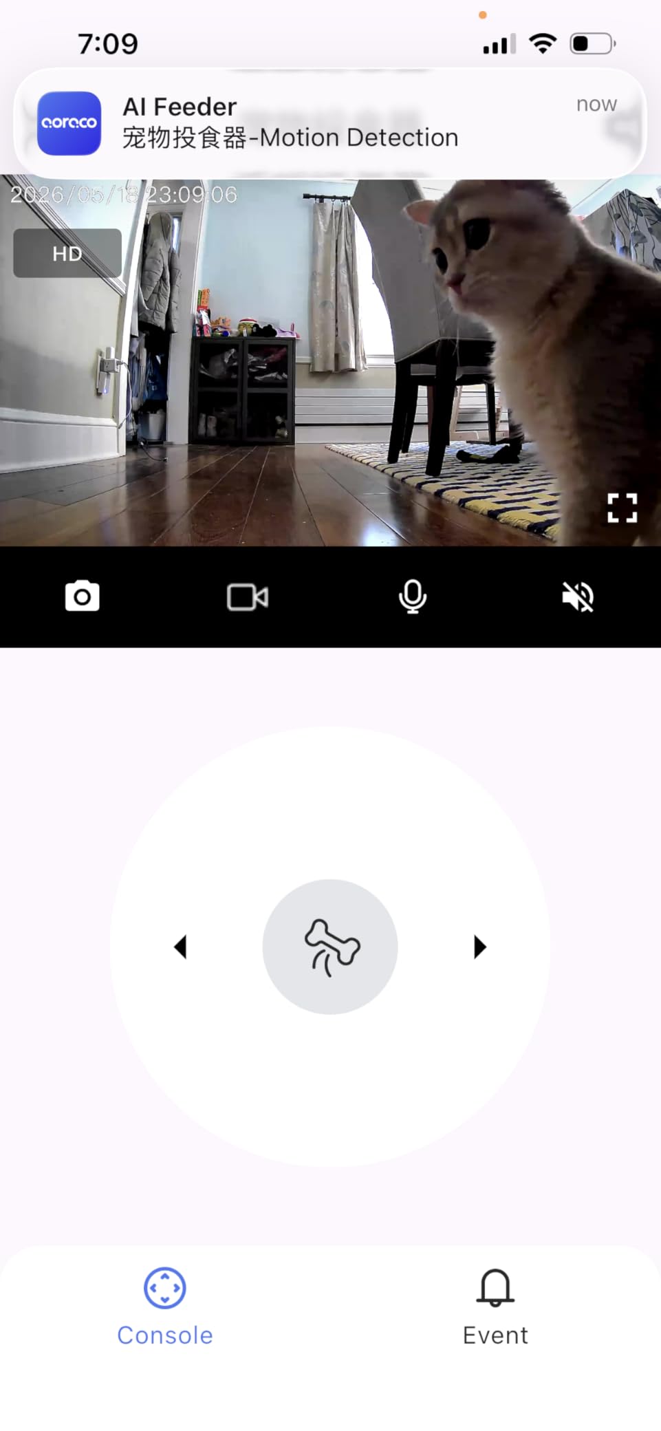 2026 3K Pet Camera Treat Dispenser, 32ft Remote Tossing for Dogs & Cats - Reduces Separation Anxiety, 360 View, Security Indoor Cam w/ Phone App, Barking Alerts, No Subscription, 5G WiFi, Robot M3 customer photo 1