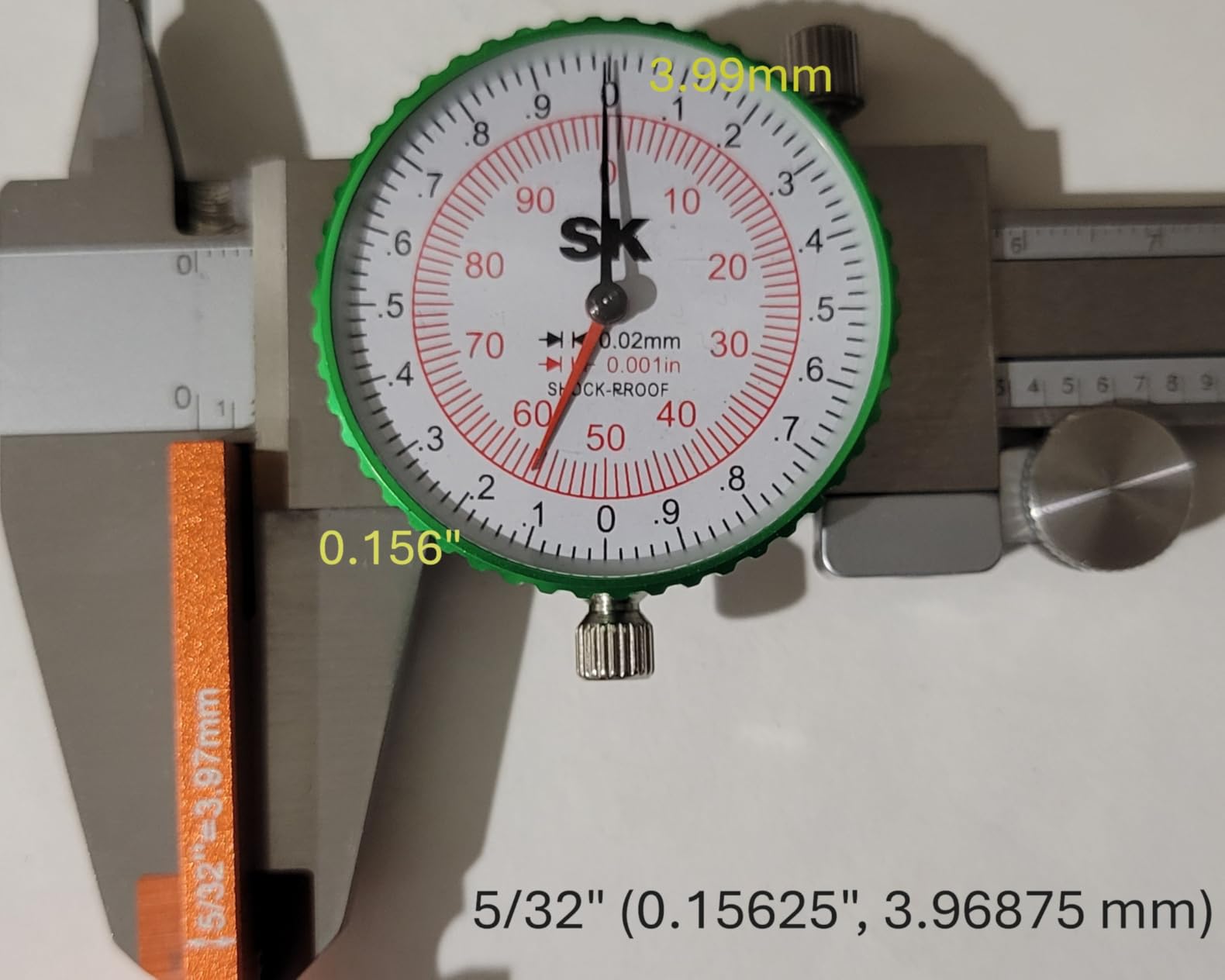 SK Dial Caliper, 6-Inch/150mm Caliper Measuring Tool with Dual SAE/Metric Scale, 4 Measurement Methods Stainless Steel Calipers, ±0.001 inch/0.03mm Accuracy customer photo 2