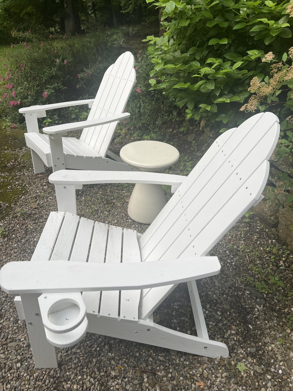 LUE BONA HDPS Adirondack Chairs, 1 Chair, Long-Lasting All-Season Outdoor Patio, Hidden Cup Holder, 350 LBS, Black customer photo 1