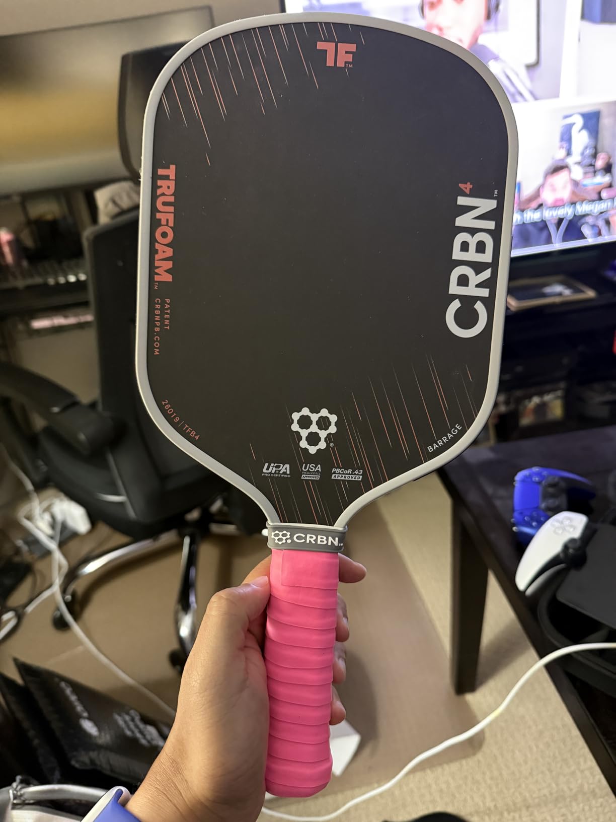 CRBN Pickleball - TruFoam Barrage - Carbon Fiber Pickleball Paddle - 100% Foam Floating Core Designed for Maximum Power, 14mm customer photo 1