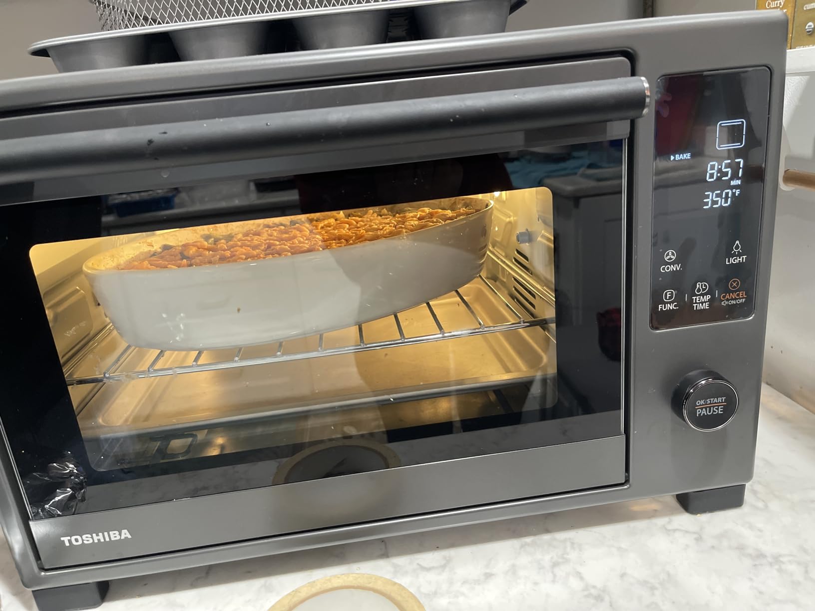 TOSHIBA 10-in-1 Convection Toaster Oven, 6-Slice Countertop Oven, 1500W with Rotisserie & Pizza customer photo 2