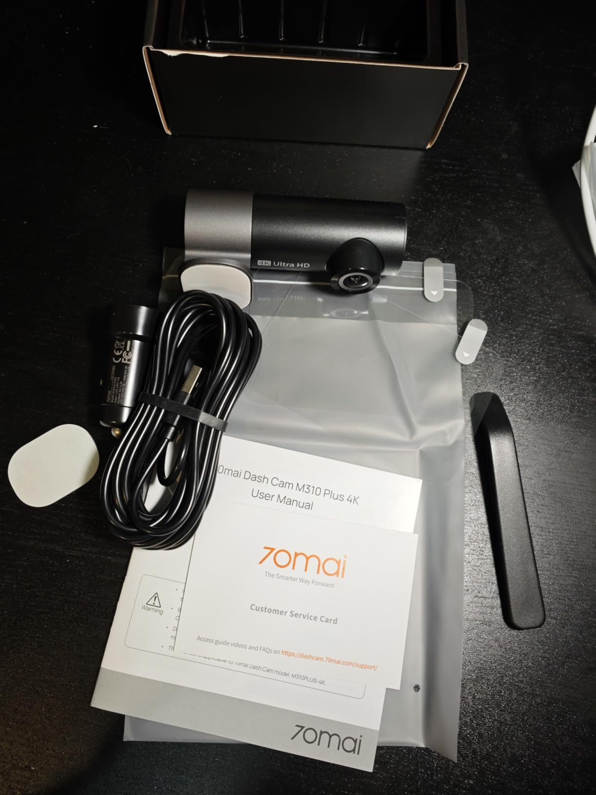 70mai M310 Plus 4K Dash Cam Front with Night Vision, 140 Degree Wide Angle Dash Camera for Cars, WiFi Dashcam with App, Parking Mode, G-Sensor, Loop Recording, Voice Control customer photo 1