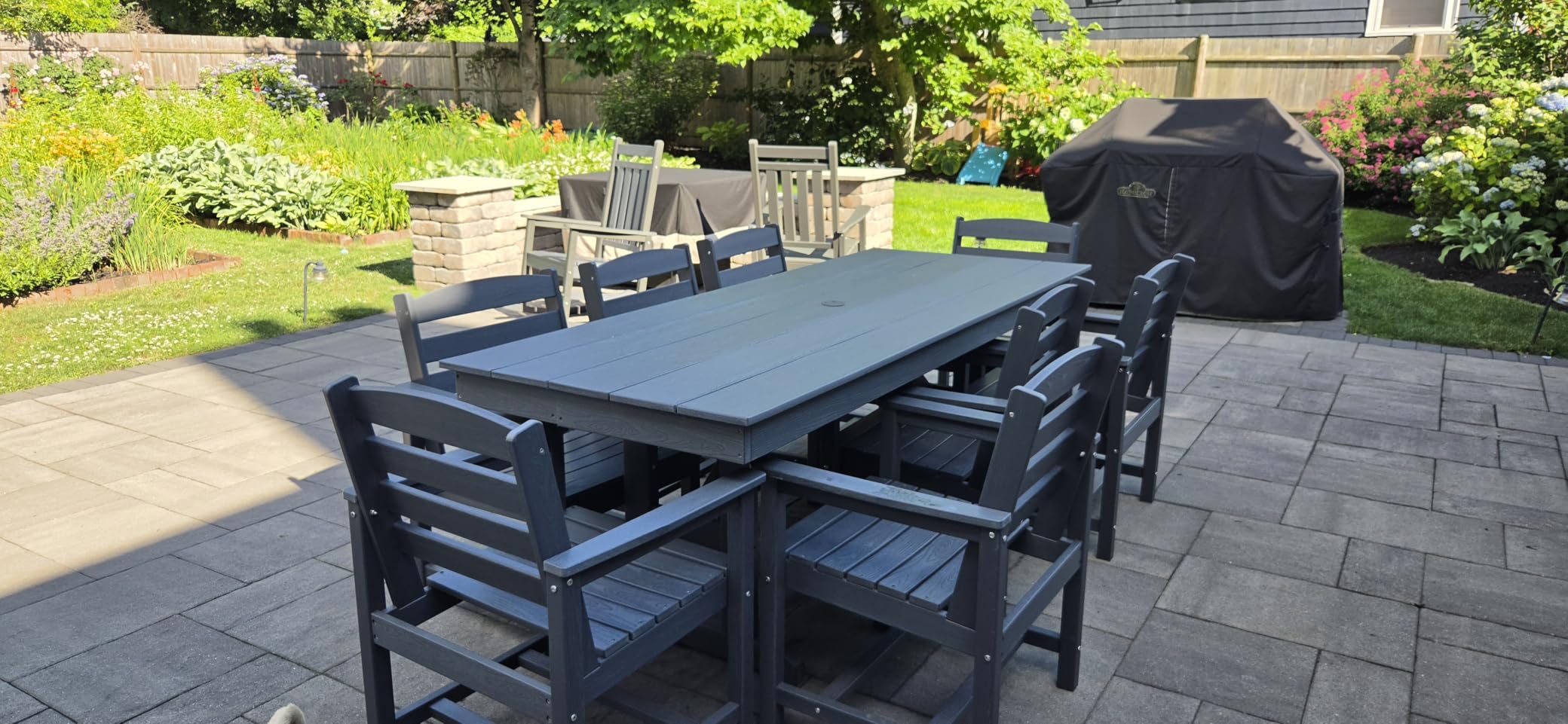 SERWALL 9 Piece Outdoor Dining Set, 84