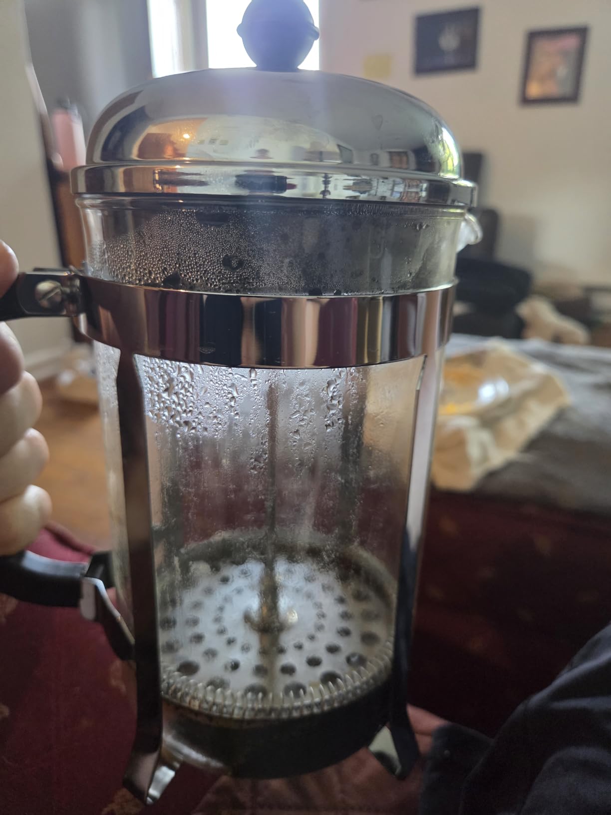 Bodum 34oz Chambord French Press Coffee Maker, High-Heat Borosilicate Glass, Polished Stainless Steel - Made in Portugal customer photo 1