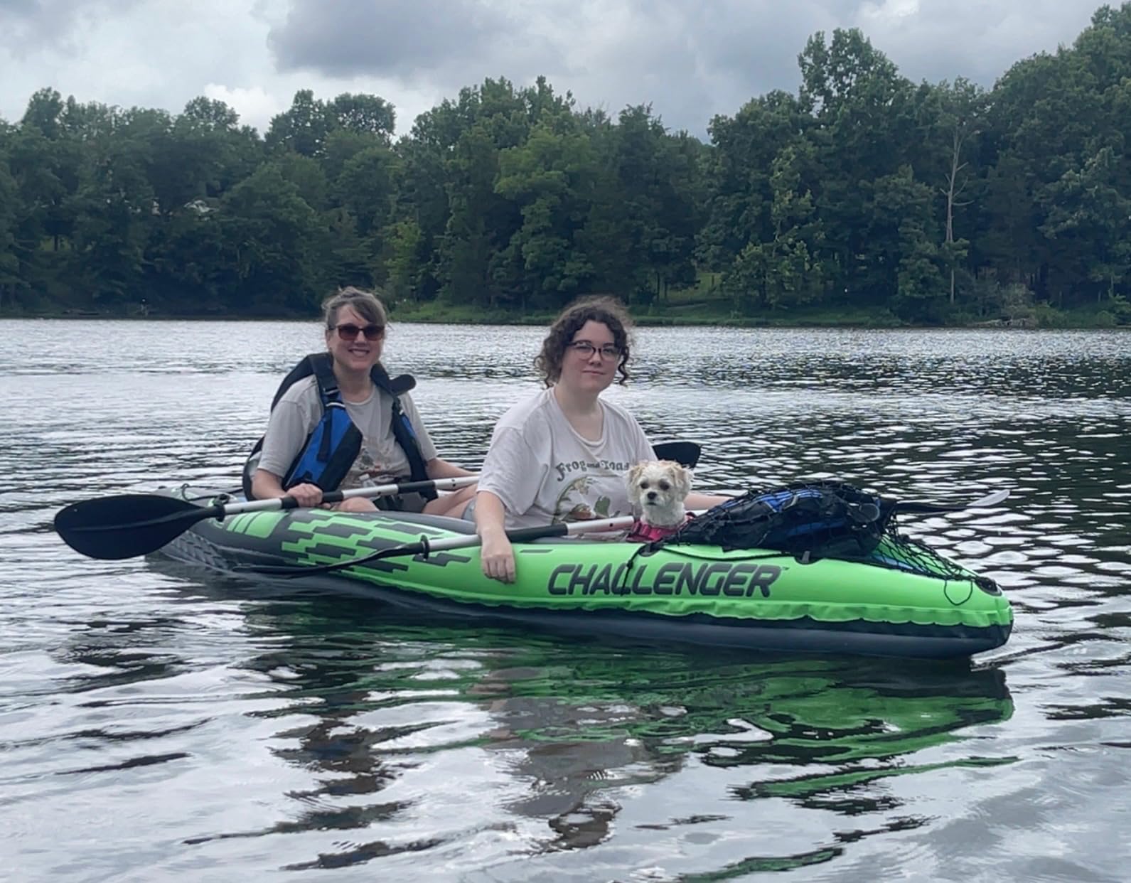 INTEX Challenger Inflatable Kayak Series: Includes Deluxe 86in Kayak Paddles and High-Output Pump - SuperStrong PVC - Adjustable Seat with Backrest - Removable Skeg - Cargo Storage Net customer photo 1