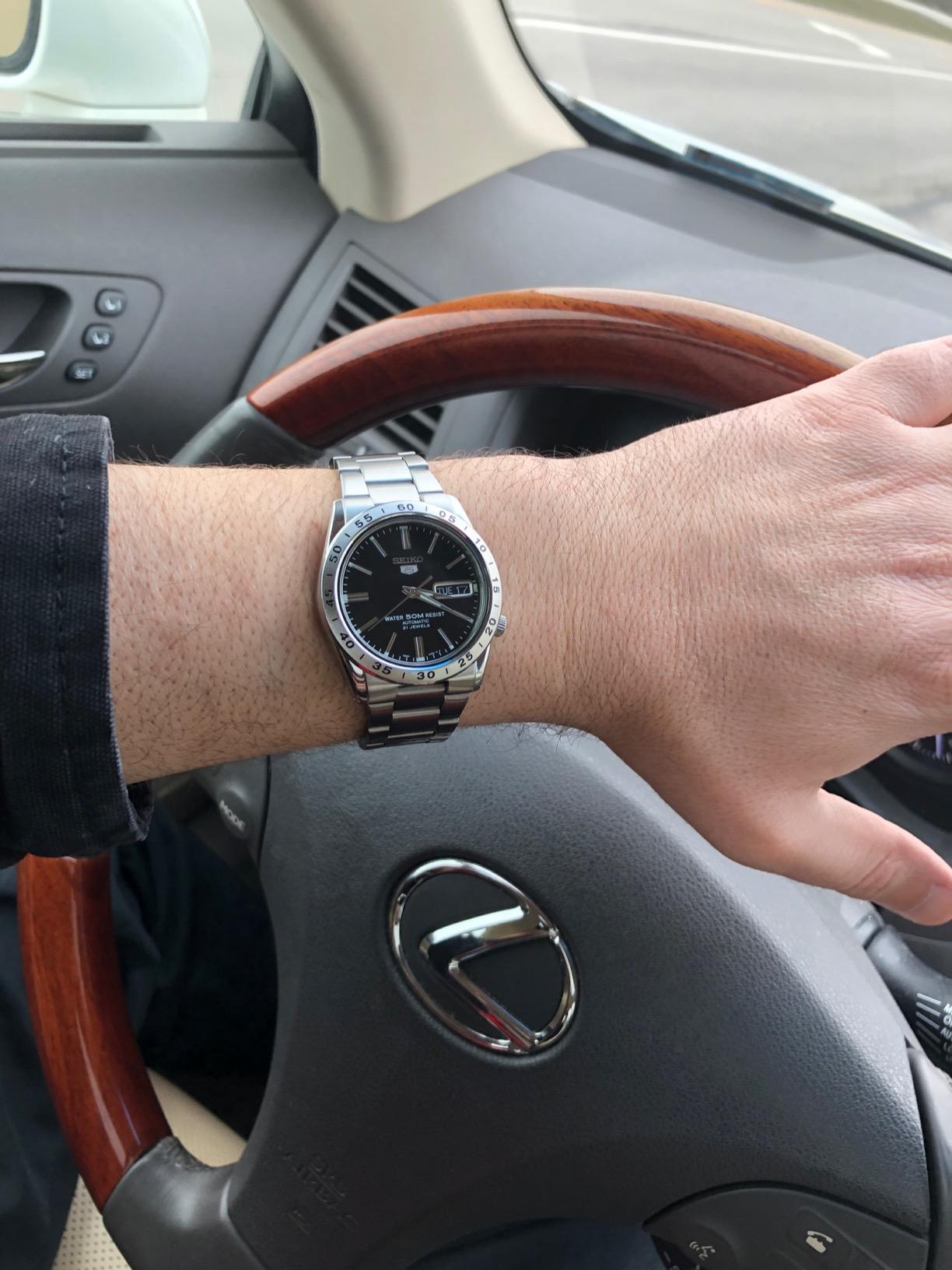 Seiko Men's Analogue Automatic Watch with Stainless Steel Bracelet - SNKE01K1, Black/Silver, Bracelet customer photo 2