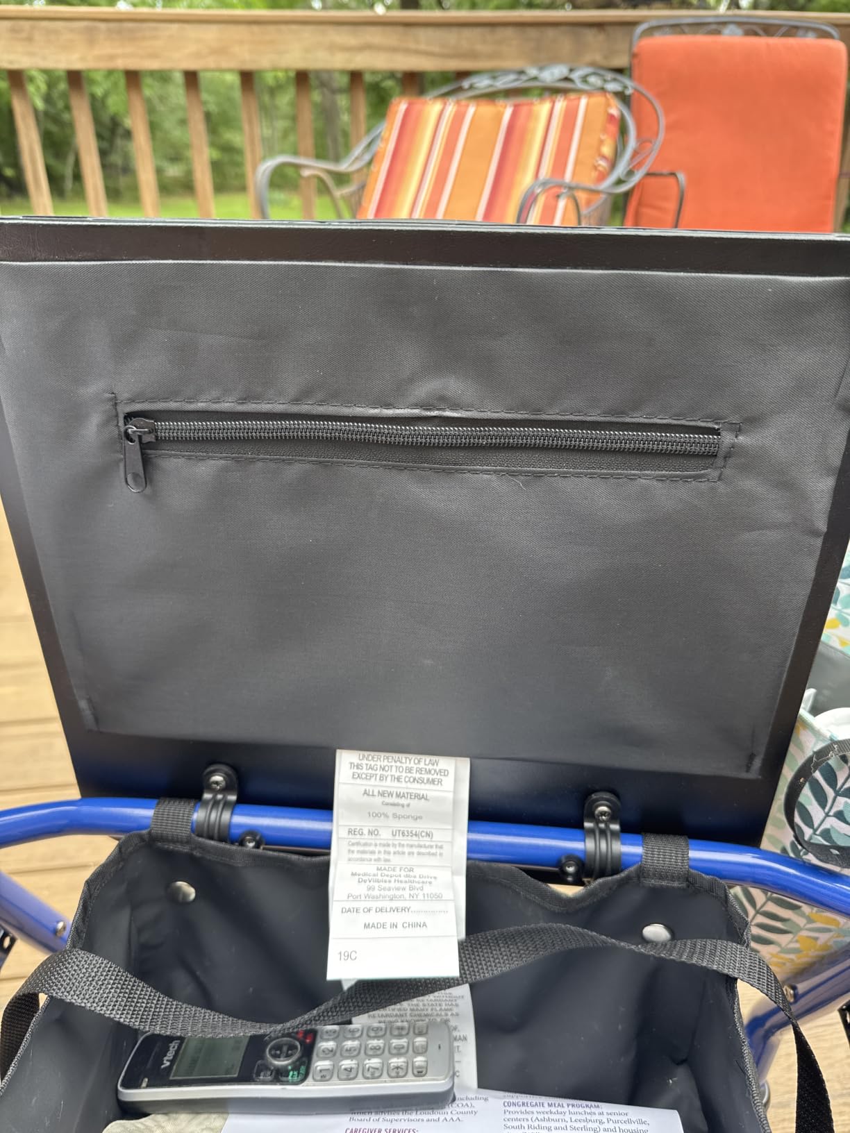 Drive Medical Aluminum Rollator Walker, Padded Seat, 6-Inch Wheels, Blue customer photo 2
