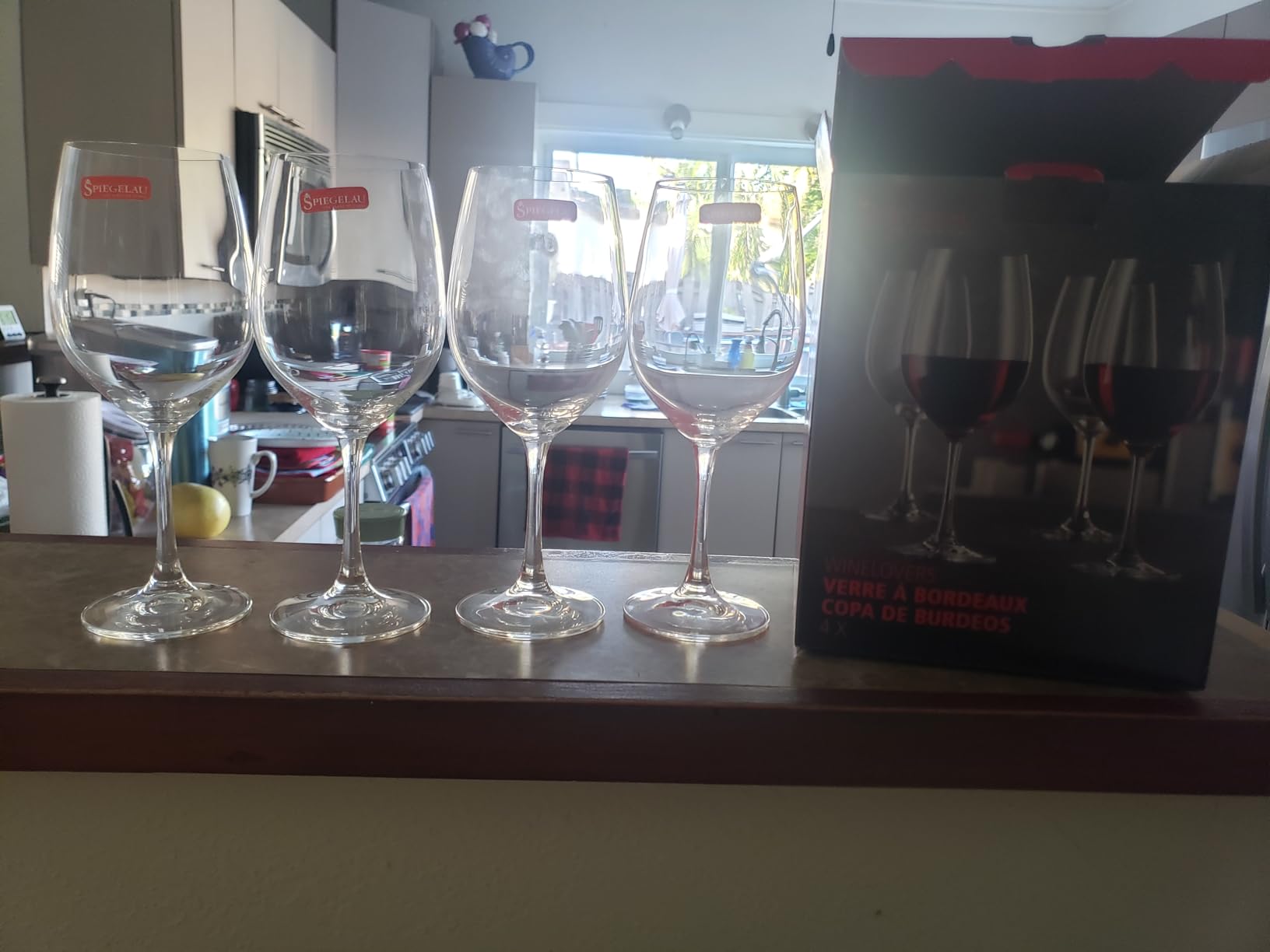Wine Lovers Bordeaux Wine Glasses, Crystal Clear Drinking Glasses for Red Wines, Elegant Stemmed Glassware, Home Bar Accessories, Wedding Gifts, Hosting Essentials, 20.5 oz, Set of 4 customer photo 1