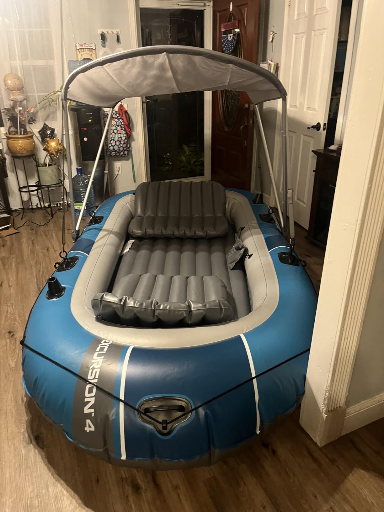 Intex 68324EP Excursion 4 Inflatable Boat Set: Includes Deluxe 54in Boat Oars and High-Output Pump - Adjustable Seats with Backrest - Fishing Rod Holders - 4-Person - 1100lb Weight Capacity customer photo 2