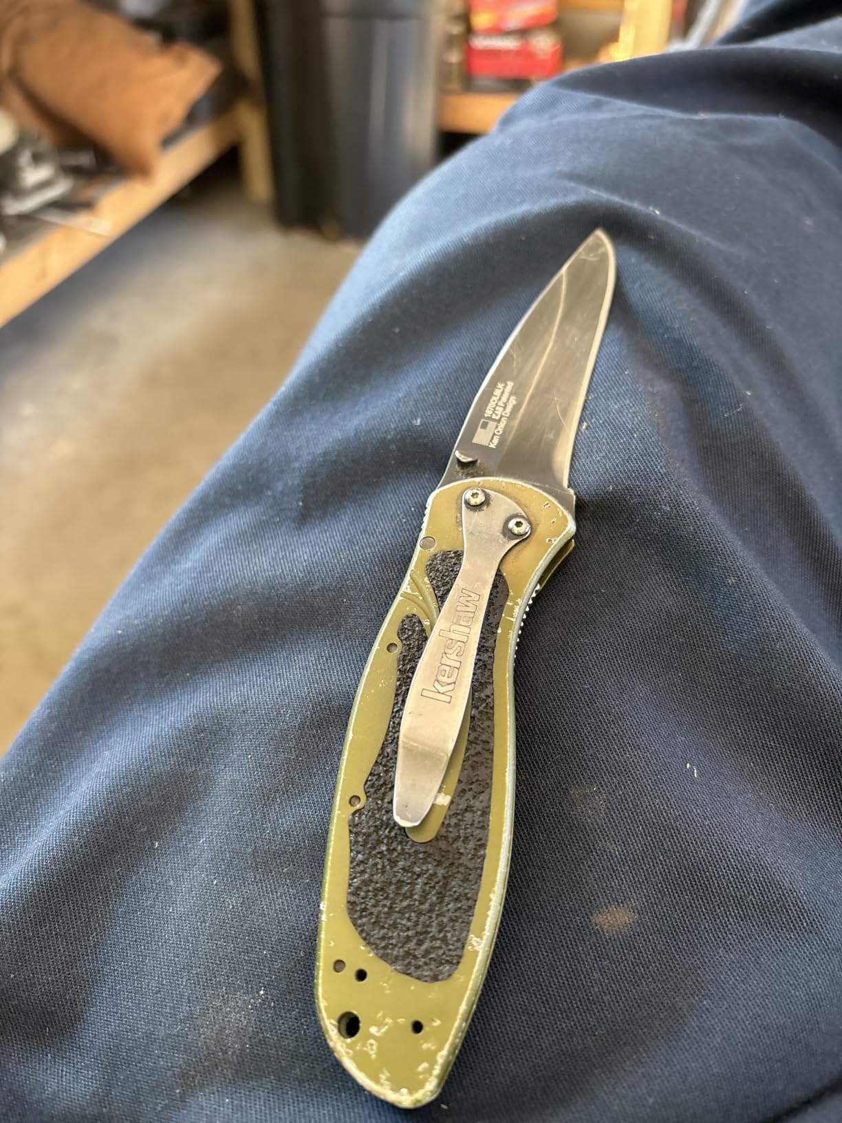 Kershaw Blur Pocket Knife, Olive and Black, 3.4 Inch Recurve Blade | EDC with Assisted Opening, USA Made, Reversible Pocketclip, Everyday Carry for Men and Women customer photo 2