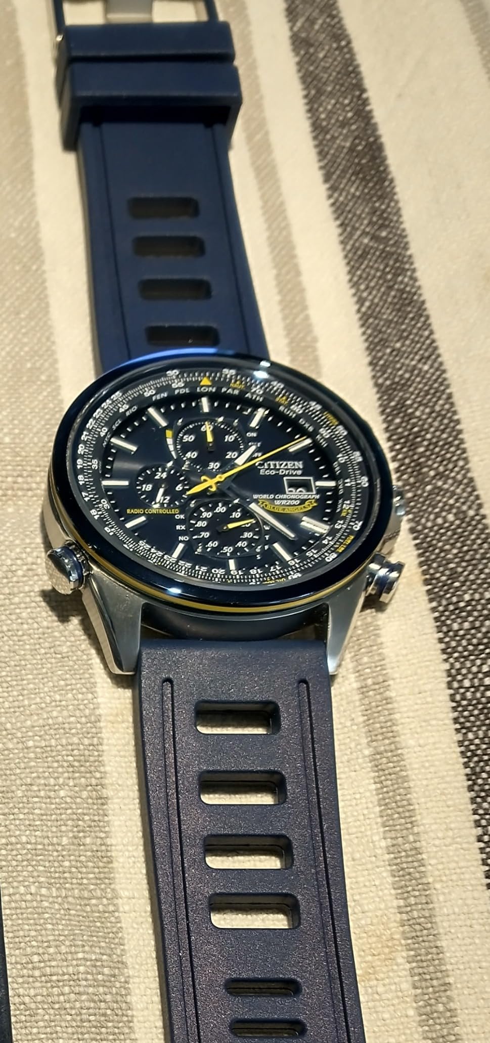Men's Eco-Drive Sport Luxury World Chronograph Atomic Time Keeping Watch customer photo 2