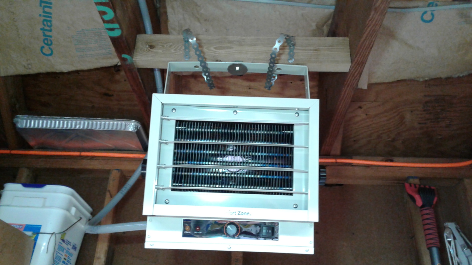 Comfort Zone 5000W Ceiling Mounted Garage Heater 240V Electric Shop Heater with 3 Heat Settings, Overheat Protection, ETL Listed, Grey customer photo 1