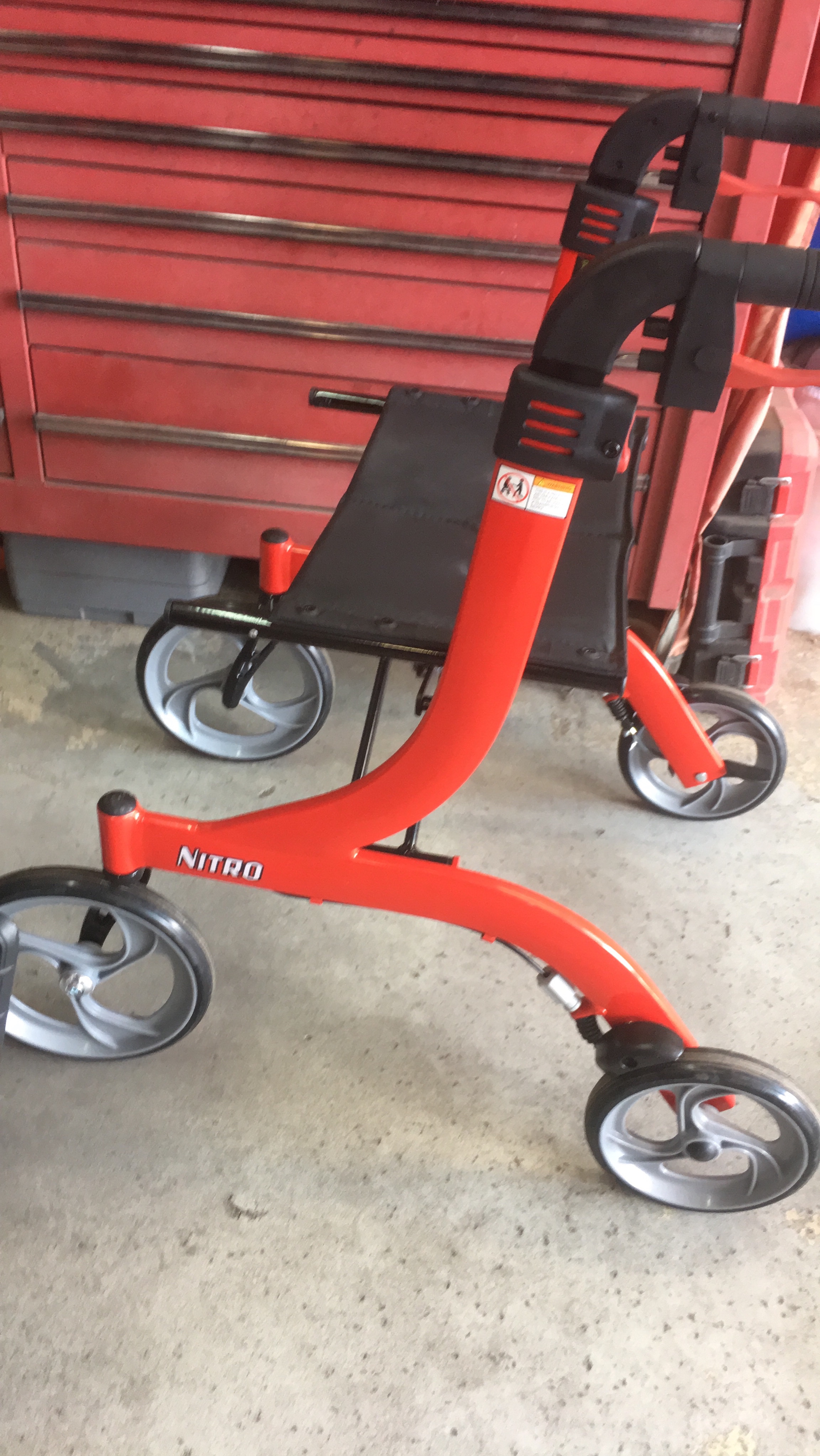 Drive Medical RTL10266 Nitro Euro-Style 4-Wheel Rollator with Seat, Red | Euro-Style 4-Wheel Rollator Walker with Seat for Comfortable, Convenient Everyday Mobility Support and Ease customer photo 2