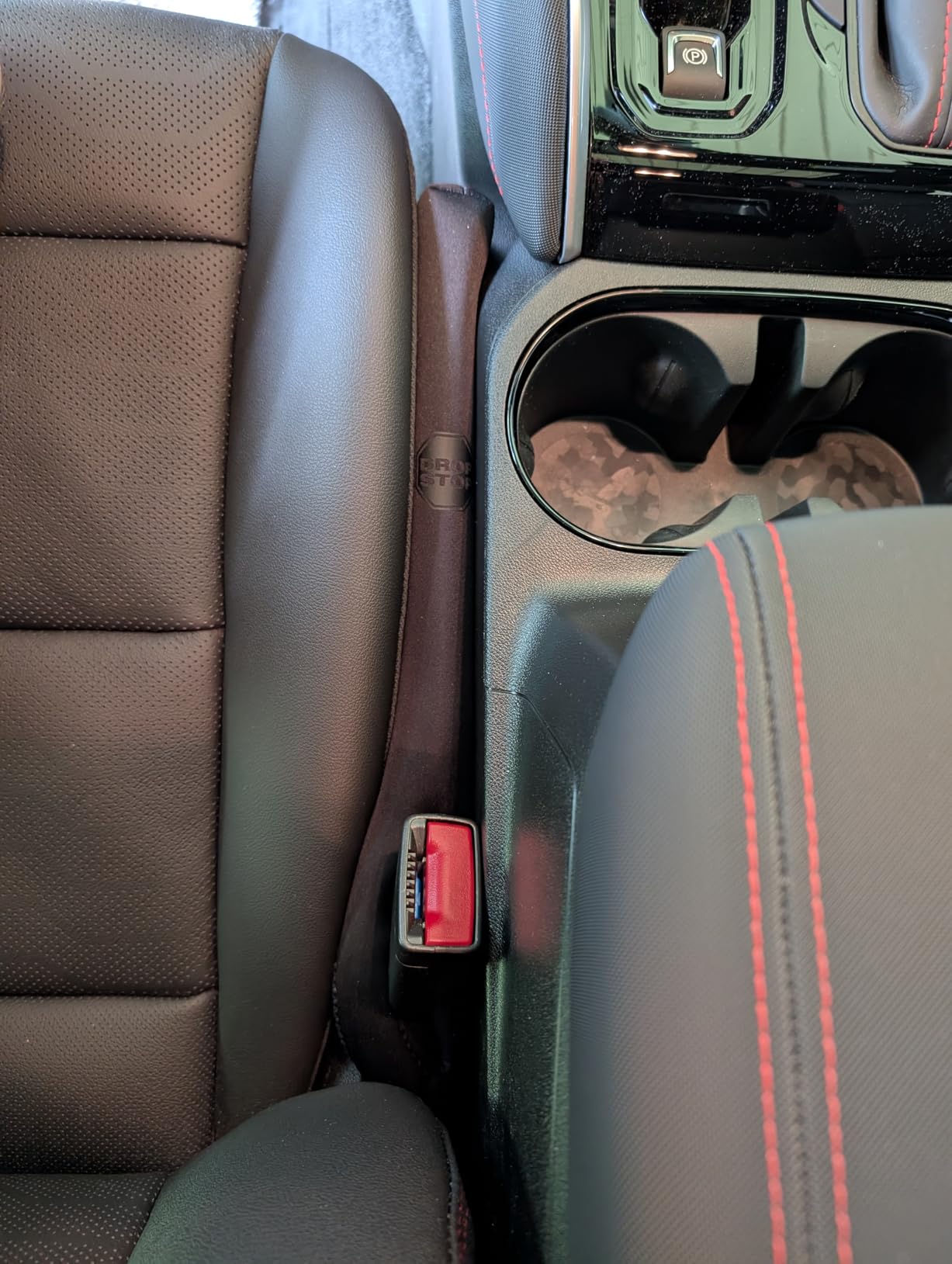 Drop Stop The Original Car Seat Gap Filler - Set of 2 (Pad + LED Light) | Between Seats Console Organizer, Patented, As Seen On Shark Tank customer photo 2