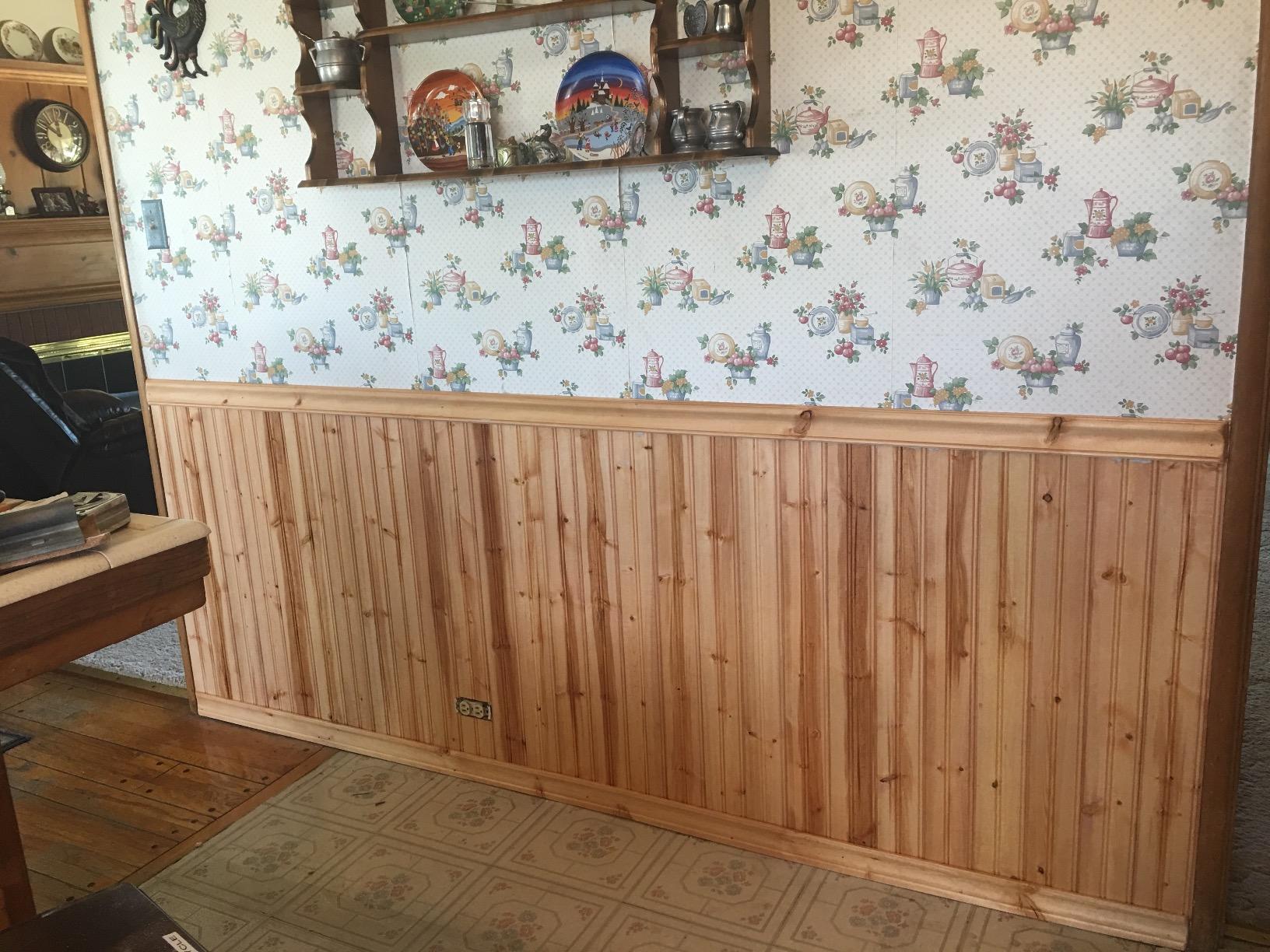 Beaded Knotty Pine Wainscot Kit, 18 Linear Feet of Wall Length customer photo 1