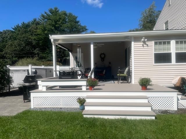 New England Arbors Freemont 12' x 12' Attached Vinyl Pergola customer photo 1
