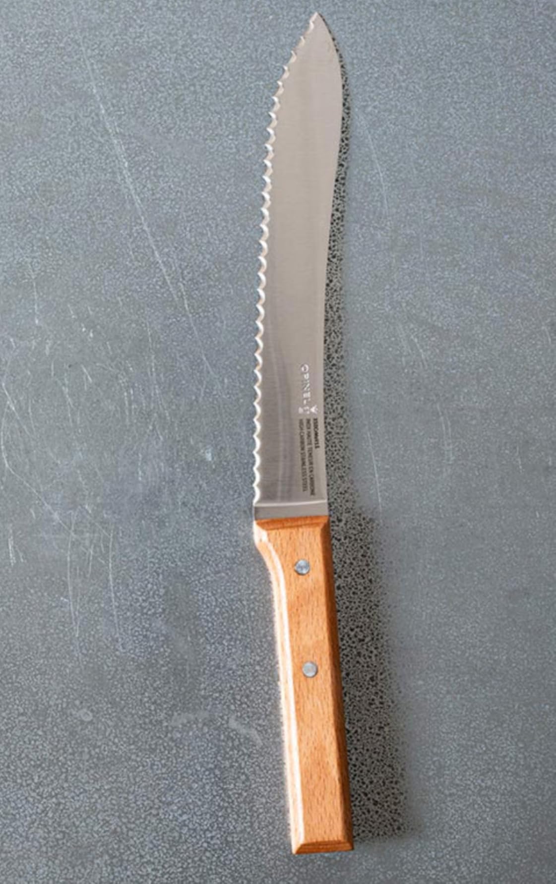 Opinel Parallele Bread Knife - Serrated, Curved Blade for Slicing Bread and Tough Rinds, High Carbon X50CrMoV15 Stainless Steel, Made in France customer photo 2