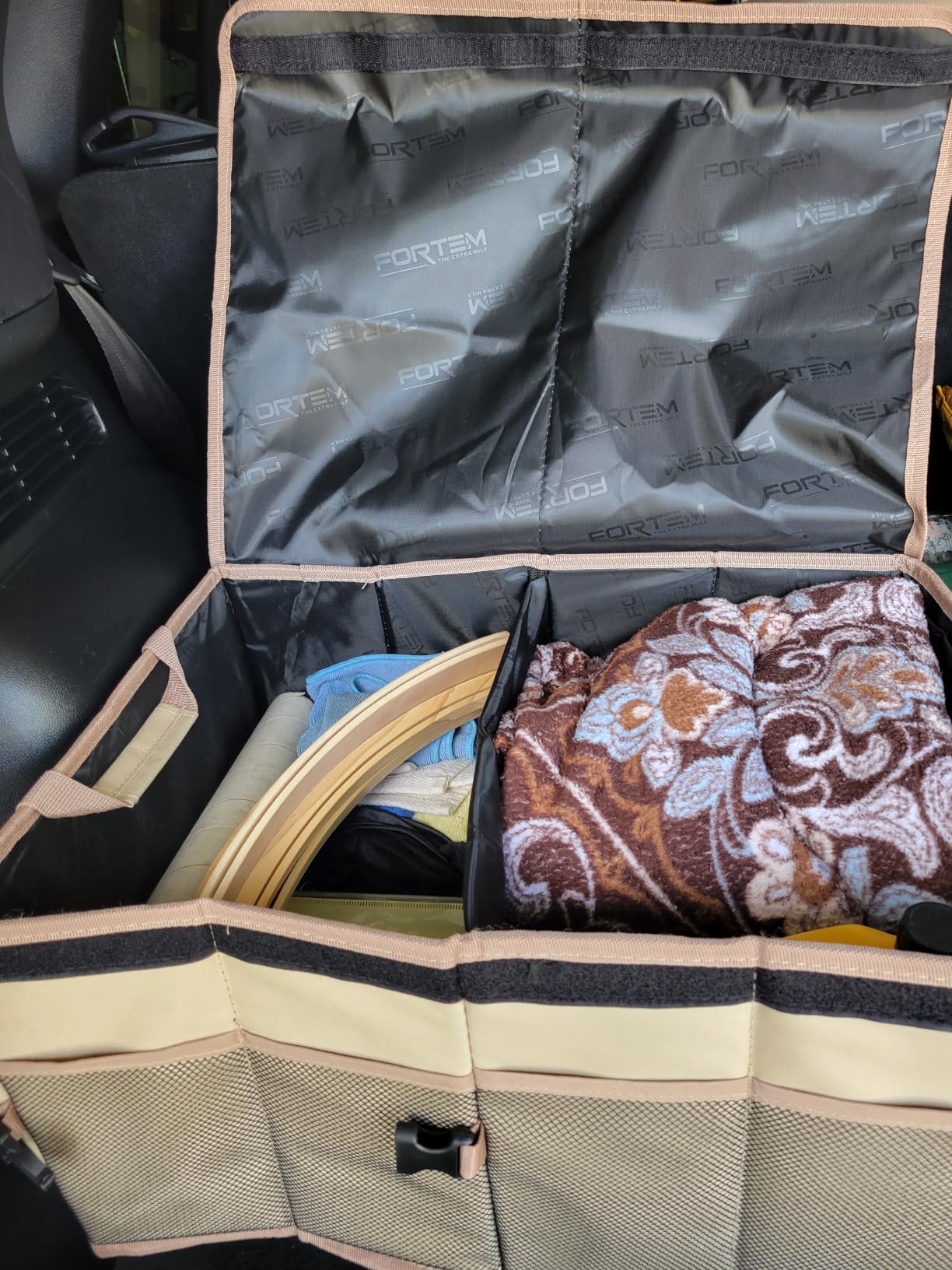 FORTEM Trunk Organizer For SUV Car Trunk Organizer, Foldable Storage, Car Accessories for Women Men, Collapsible Bag, 600D Oxford, Non Slip Bottom, Straps, Soft Cover (50L) customer photo 1