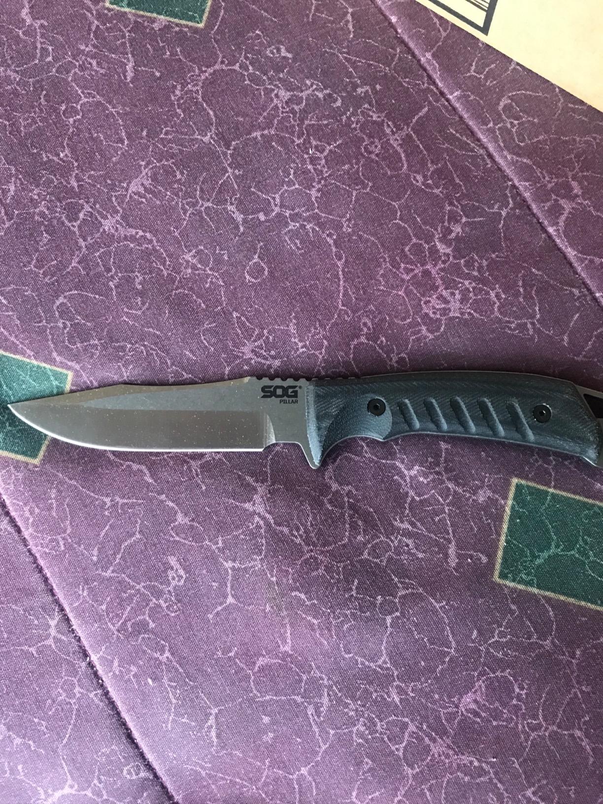 SOG Pillar Fixed Blade Knife- Full Tang 5 Inch S35VN Steel Blade Survival Knife, w/ Linen Micarta Handle and Kydex Sheath, Made in the USA (UF1001-BX) customer photo 1