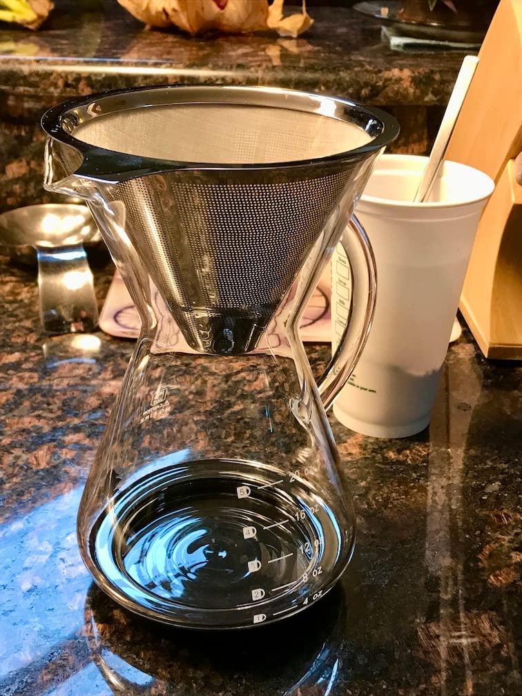 Bean Envy Pour Over Coffee Maker - Glass Dripper with Steel Filter 20 Oz customer photo 2