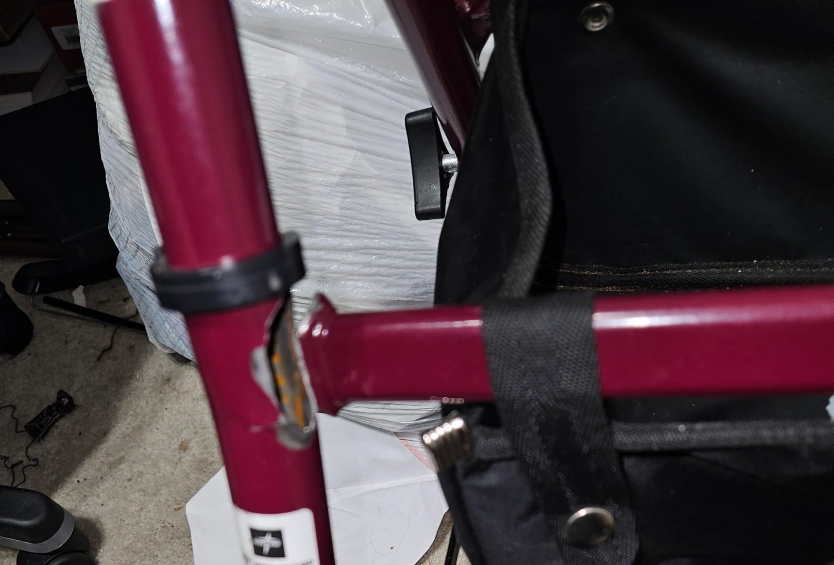 Medline Steel Rollator Walker with Seat, Burgundy, 350 lb. Weight Capacity, 6