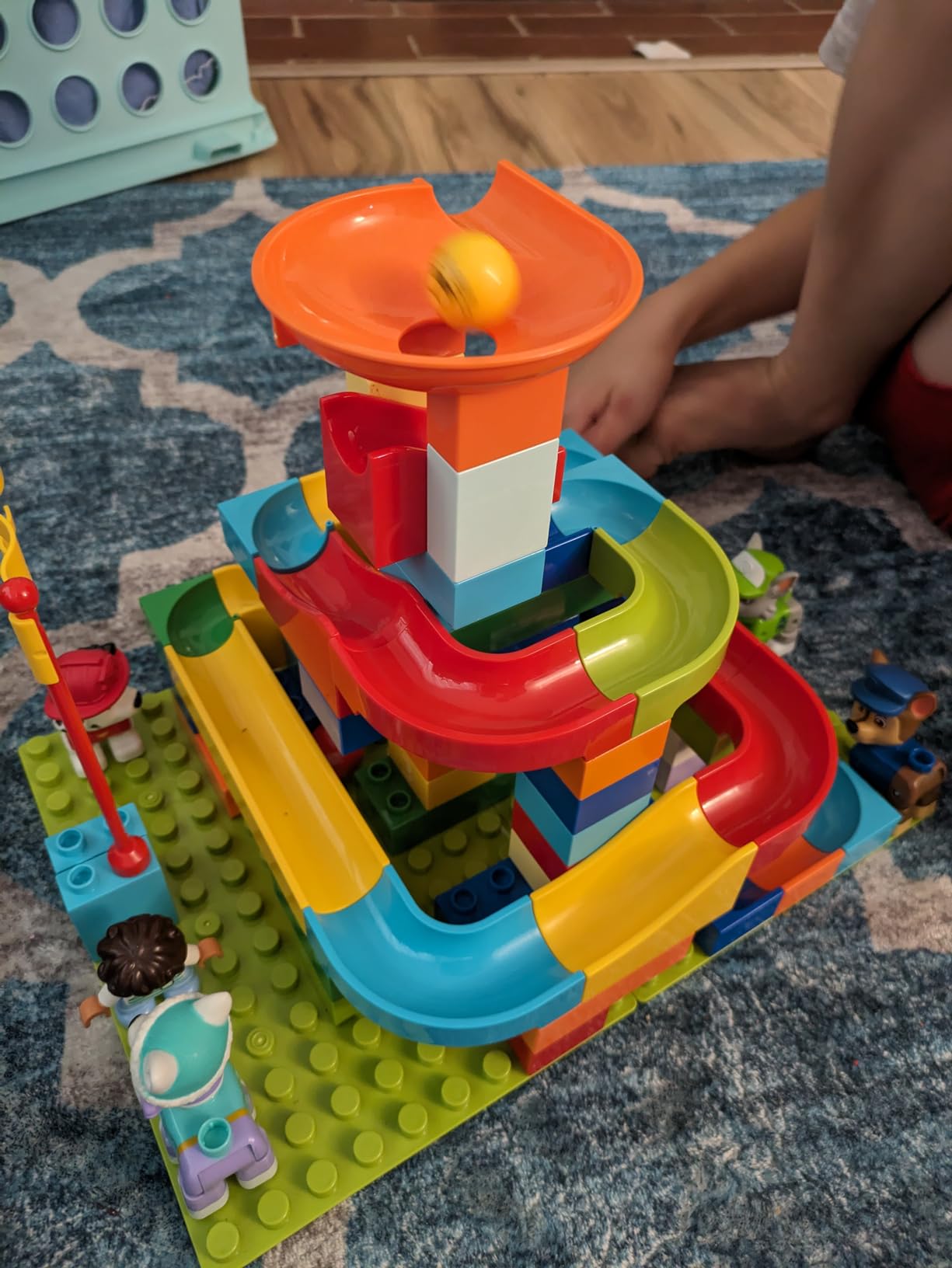 COUOMOXA Marble Run Blocks Building Set: 110-Piece STEM Toy for Kids 3-8 | Compatible with Classic Bricks - Educational Blocks for Home Classroom customer photo 2