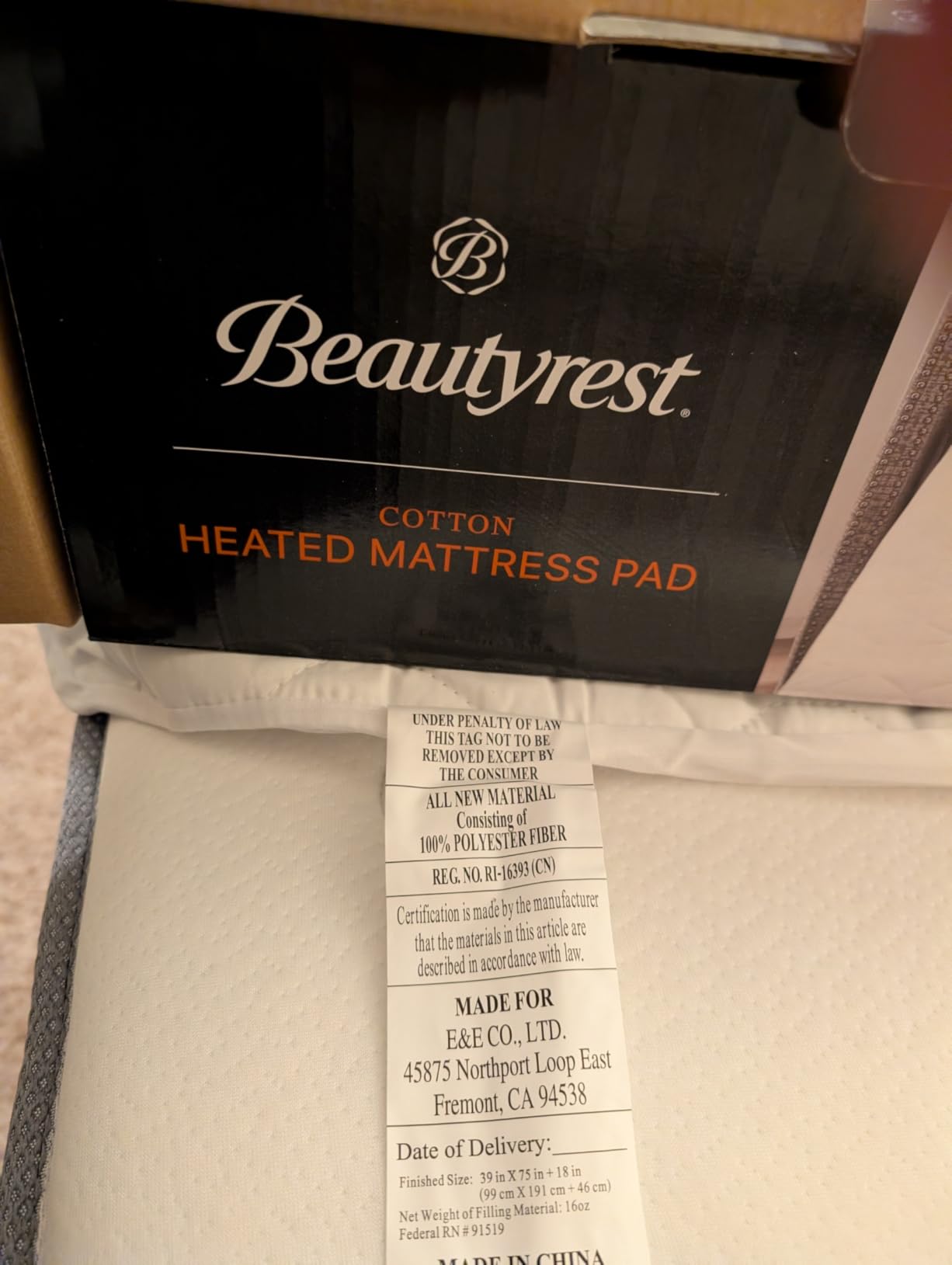 Beautyrest Cotton Heated Mattress Pad - Bed Warmer with 20 Heat Settings Controller, Auto Shut Off Timer, All Around Elastic Deep Pocket, UL Certified, Machine Washable, White King customer photo 2