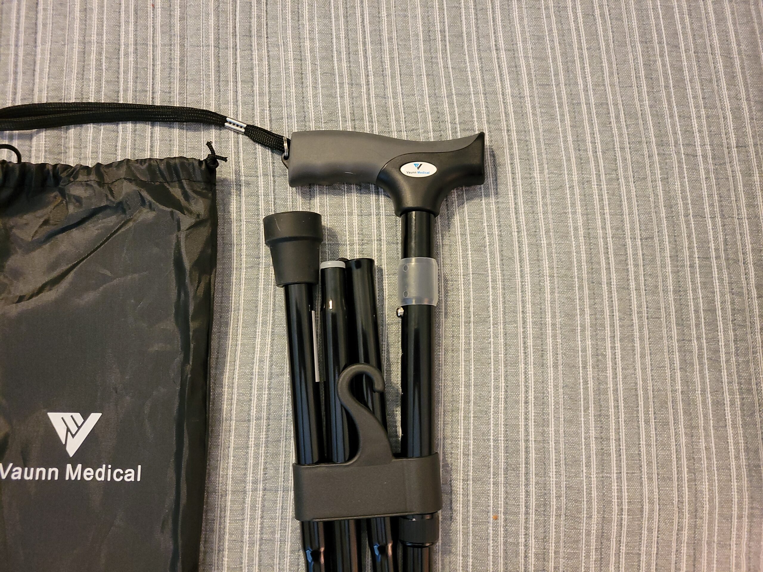 FSA/HSA Eligible, Vaunn Medical Easy Grip Height Adjustable Folding Cane/Walking Stick with Strap/Pouch- Compact, Portable, and Safe Walking Assistant- Non-Slip Grip Handle- Men, Women, Elderly customer photo 2