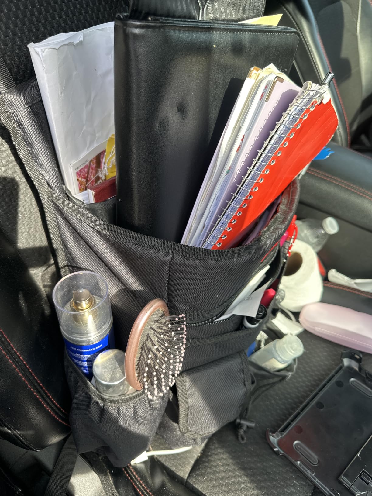 Tidify Car Front Seat Organizer [2025 UPDATED] with Dedicated Tablet and Laptop Storage, Stabilizing Side Straps, Soft Adjustable Shoulder Strap and Hardened Buckles customer photo 2
