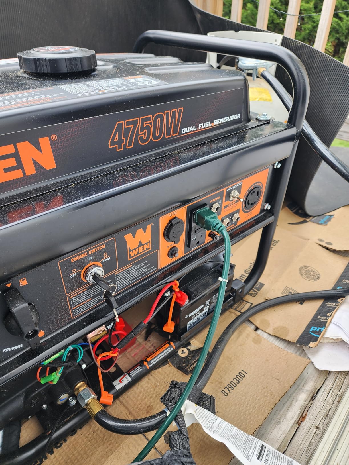 WEN 4,750-Watt 120V/240V Dual Fuel Portable Generator with Wheel Kit and Electric Start (DF475T) customer photo 2