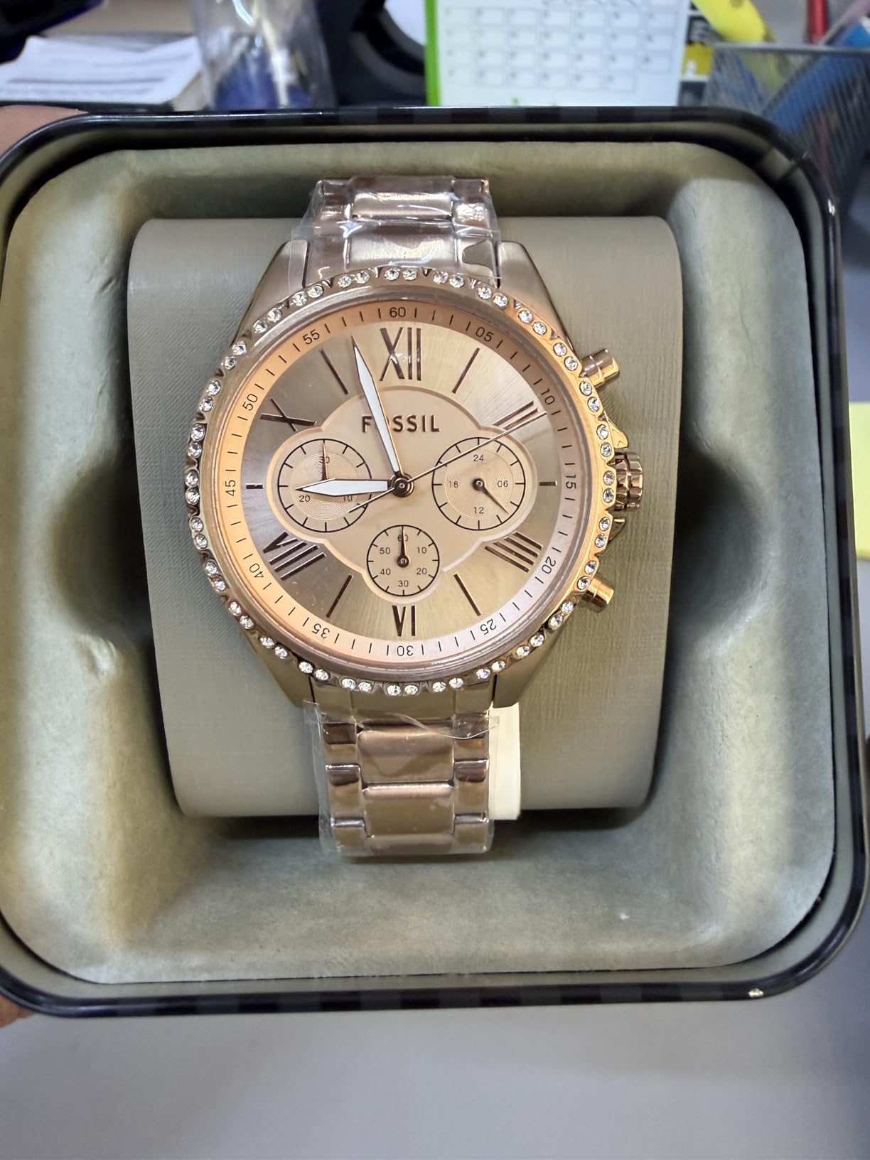 Fossil Women's Modern Courier Stainless Steel Chronograph Dress Quartz Watch customer photo 2