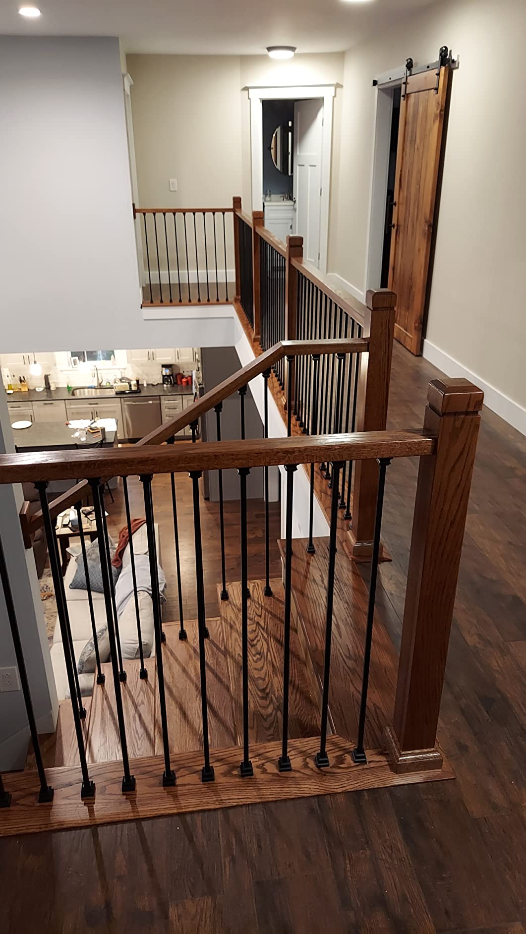 Sleek Modern Solid Red Oak Stair Newel Post with a Single Groove (3 1/2