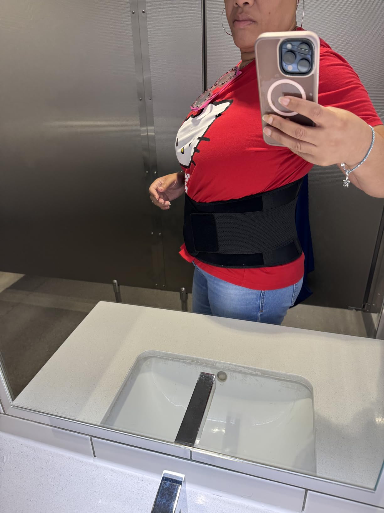 FEATOL Back Brace Support Belt-Lumbar Support Back Brace for Back Pain, Sciatica, Scoliosis, Herniated Disc Adjustable Support Straps-Lower Back Brace with Removable Lumbar Pad for Men & Women customer photo 2