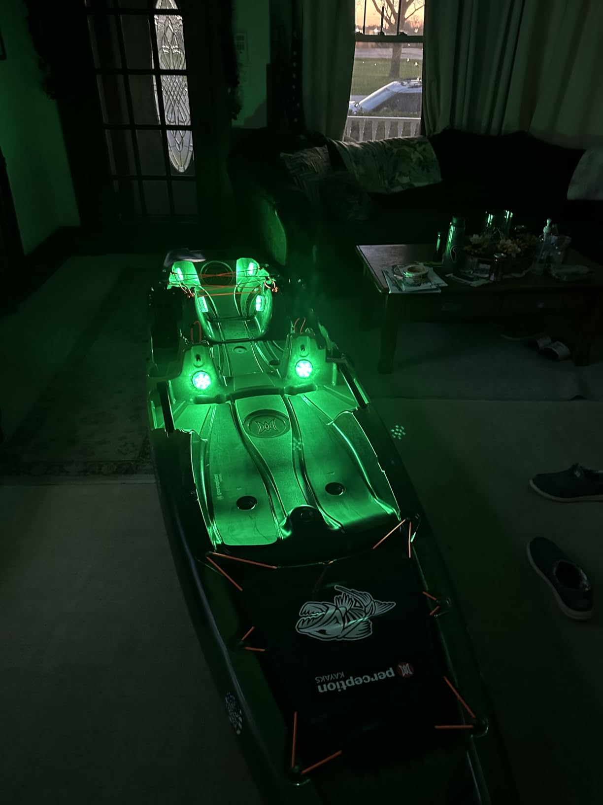 Perception Kayaks Outlaw 11.5 | Sit on Top Fishing Kayak | Fold Away Lawn Chair Seat | 4 Rod Holders | Integrated Tackle Trays | 11' 6