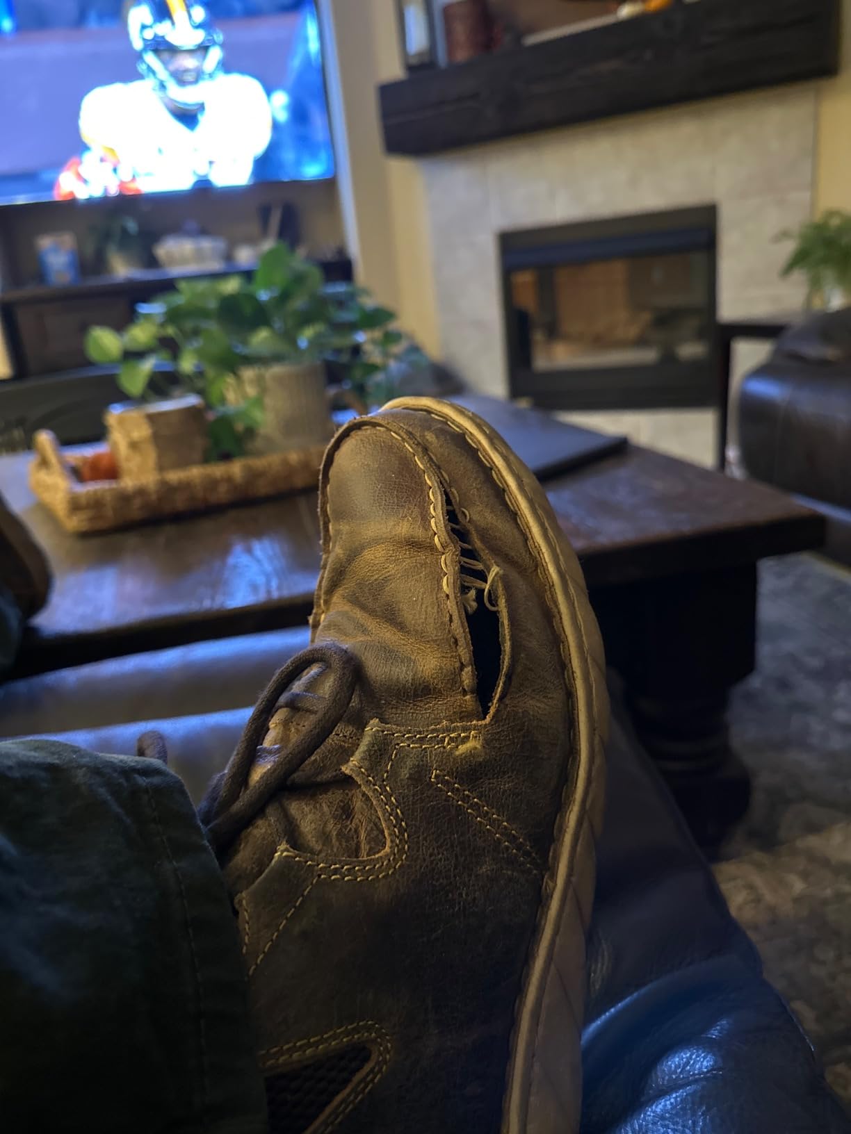Estancia Lace-Up Casual Shoe for Men - Sporty Lightweight Leather Moc-Toe Boot with Opanka Construction Comfort customer photo 2