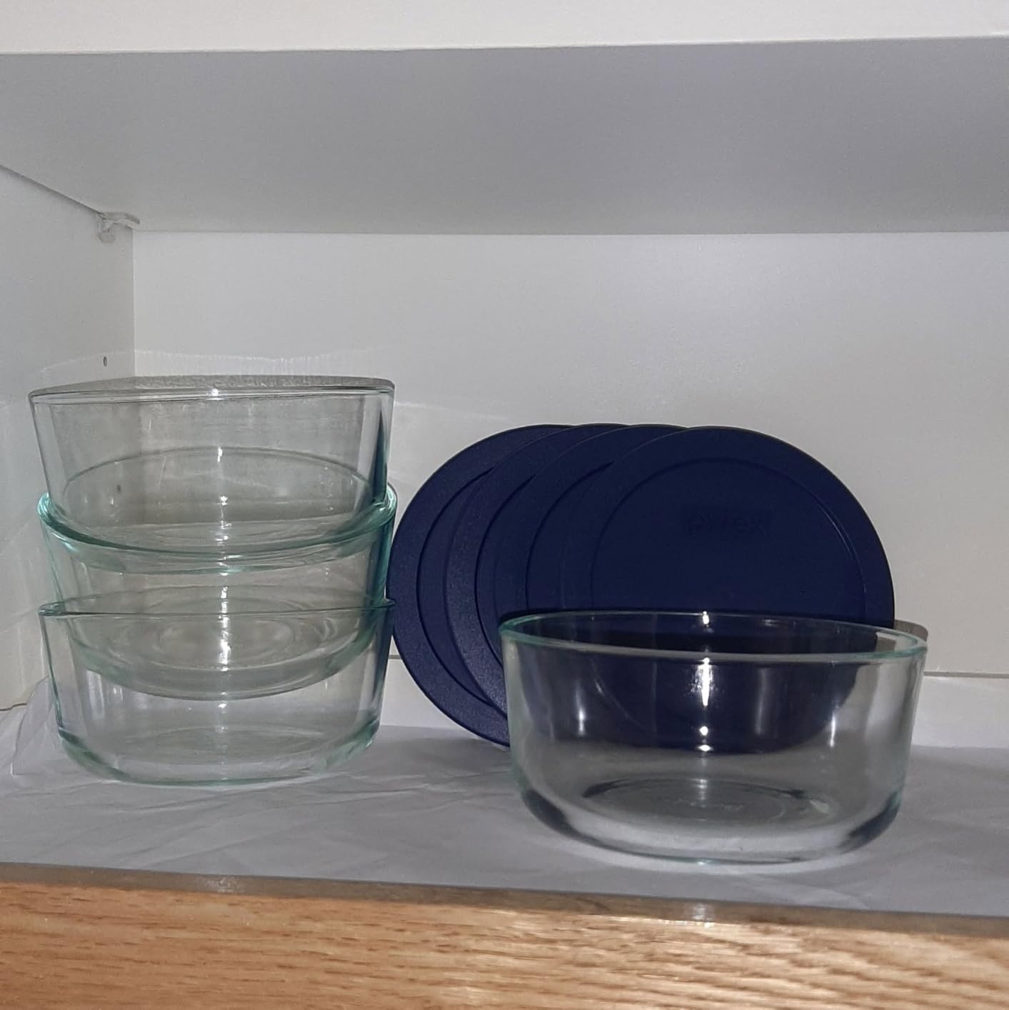 Pyrex 7201 (4-Cup) Glass Bowls & Cadet Blue Lids (4-Pack) - Made in USA customer photo 1