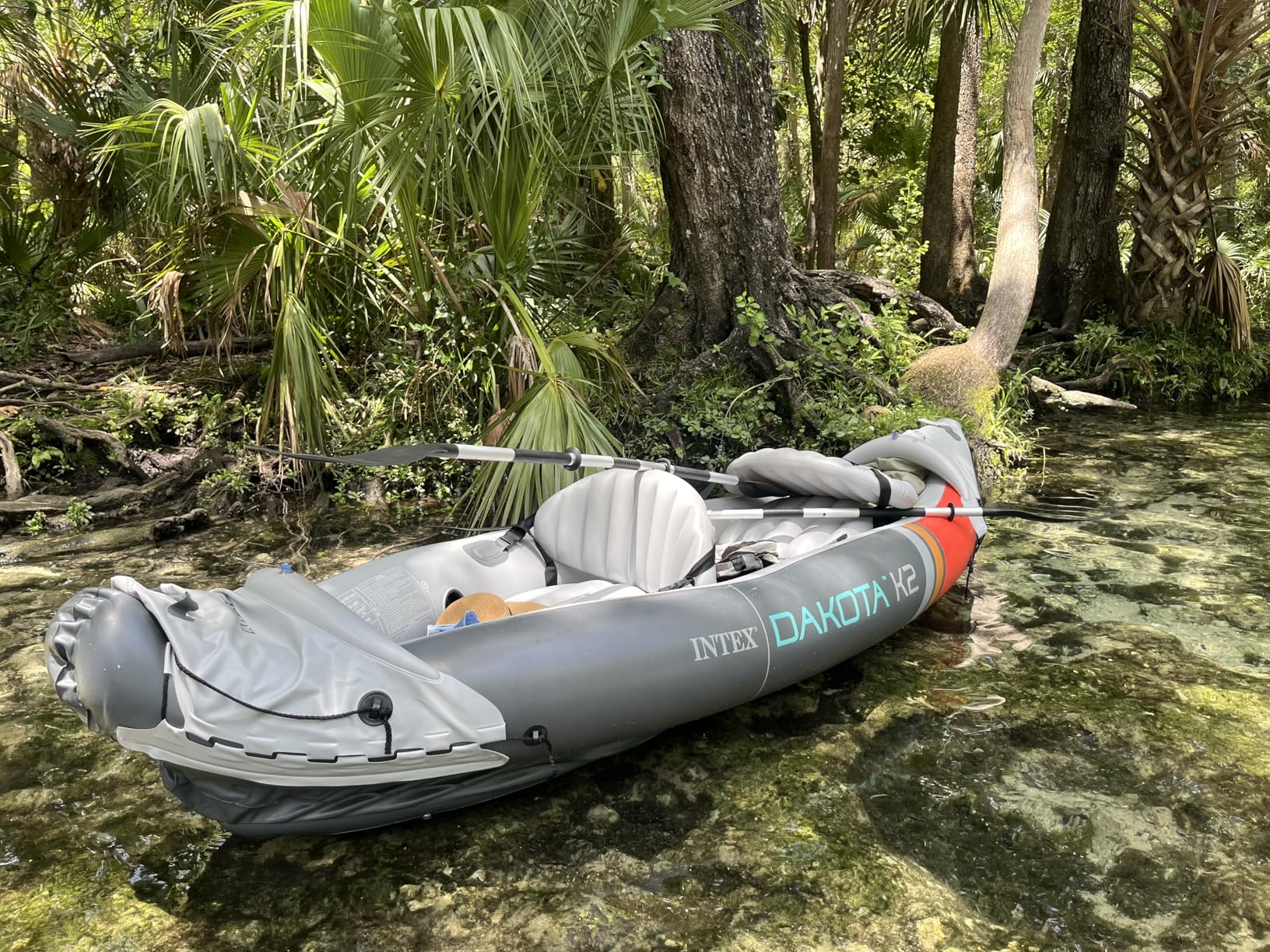 INTEX Dakota K2 Inflatable Kayak 2-Person Portable Set with Paddles & Pump | 68310VM - Sit-on Tandem Kayak with Interchangeable Skegs and Two Dry Bags for Gear, 10ft 3in x 3ft customer photo 2