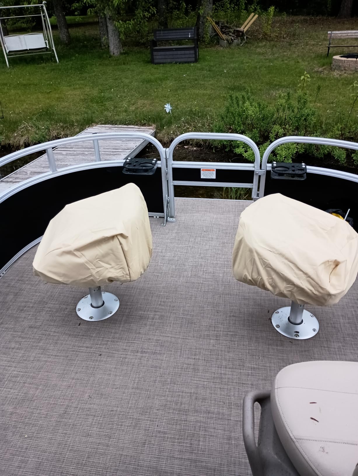 iCOVER Boat Folding Seat Cover - 600 Denier Canvas Waterproof Heavy-Duty Weather Resistant Material Trailerable Fishing Chair Covers customer photo 1