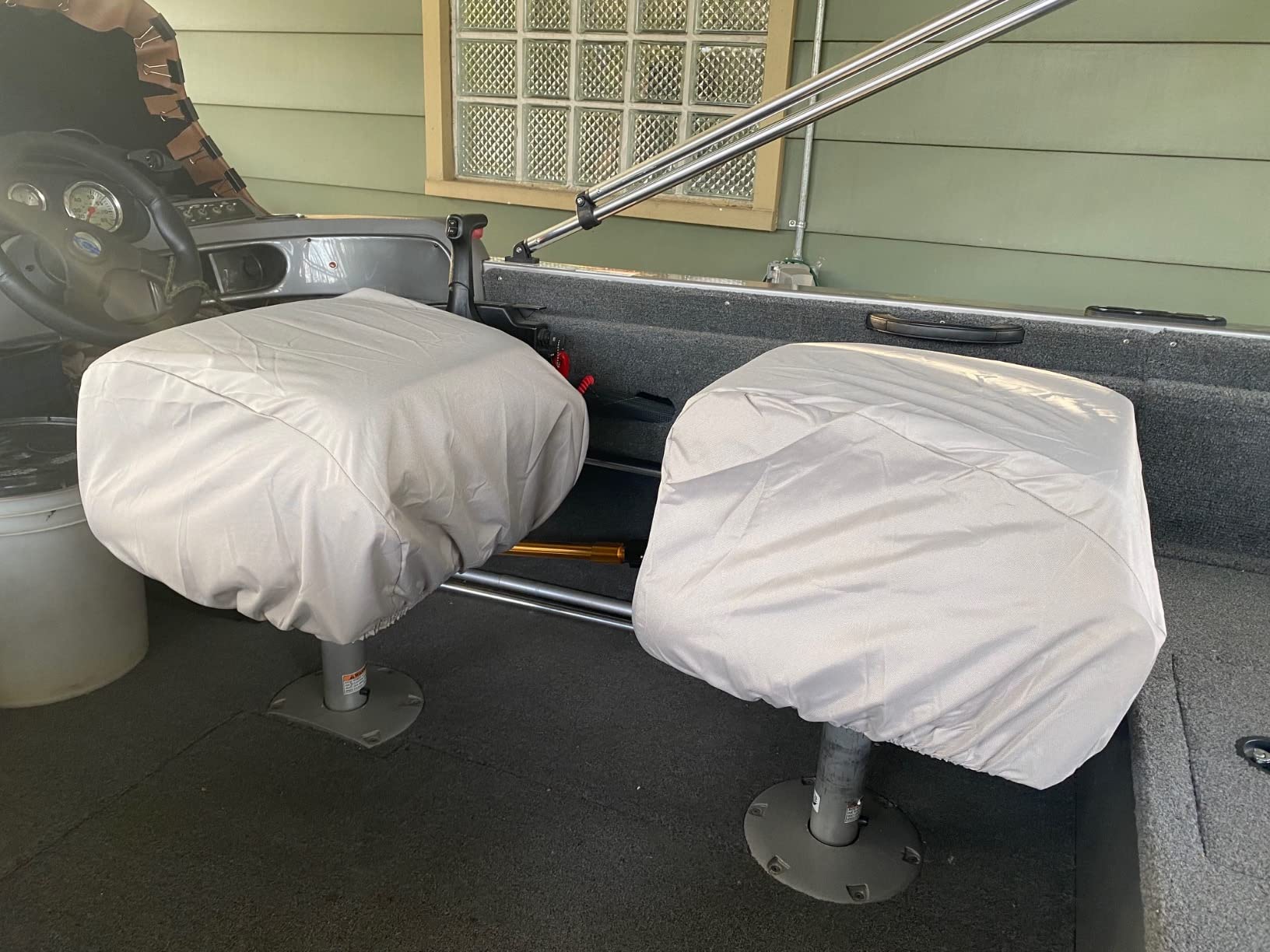 iCOVER Boat Folding Seat Cover - 600 Denier Canvas Waterproof Heavy-Duty Weather Resistant Material Trailerable Fishing Chair Covers customer photo 2