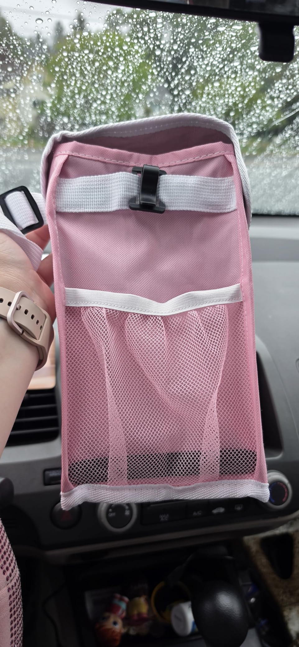 K KNODEL Car Trash Can, Waterproof Garbage Can, Trash Bag with Lid, Leak-Proof Car Bin, Trash Hanging Bag for SUV (Large, Black) customer photo 2