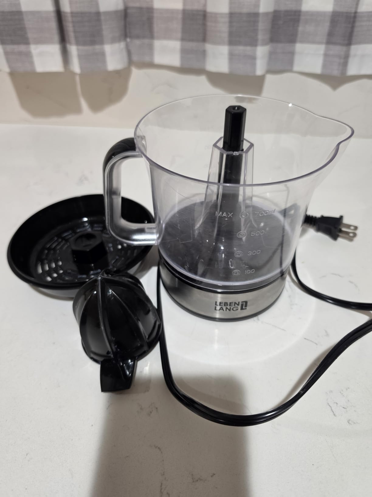 LEBENLANG Orange Juicer Electric - 2 cones & BPA-free | High juice yield & Large Volume | 24oz Lemon Juicer Squeezer | Electric Citrus Juicer Orange Juice Press Juicers Exprimidor De Naranjas Limones customer photo 1